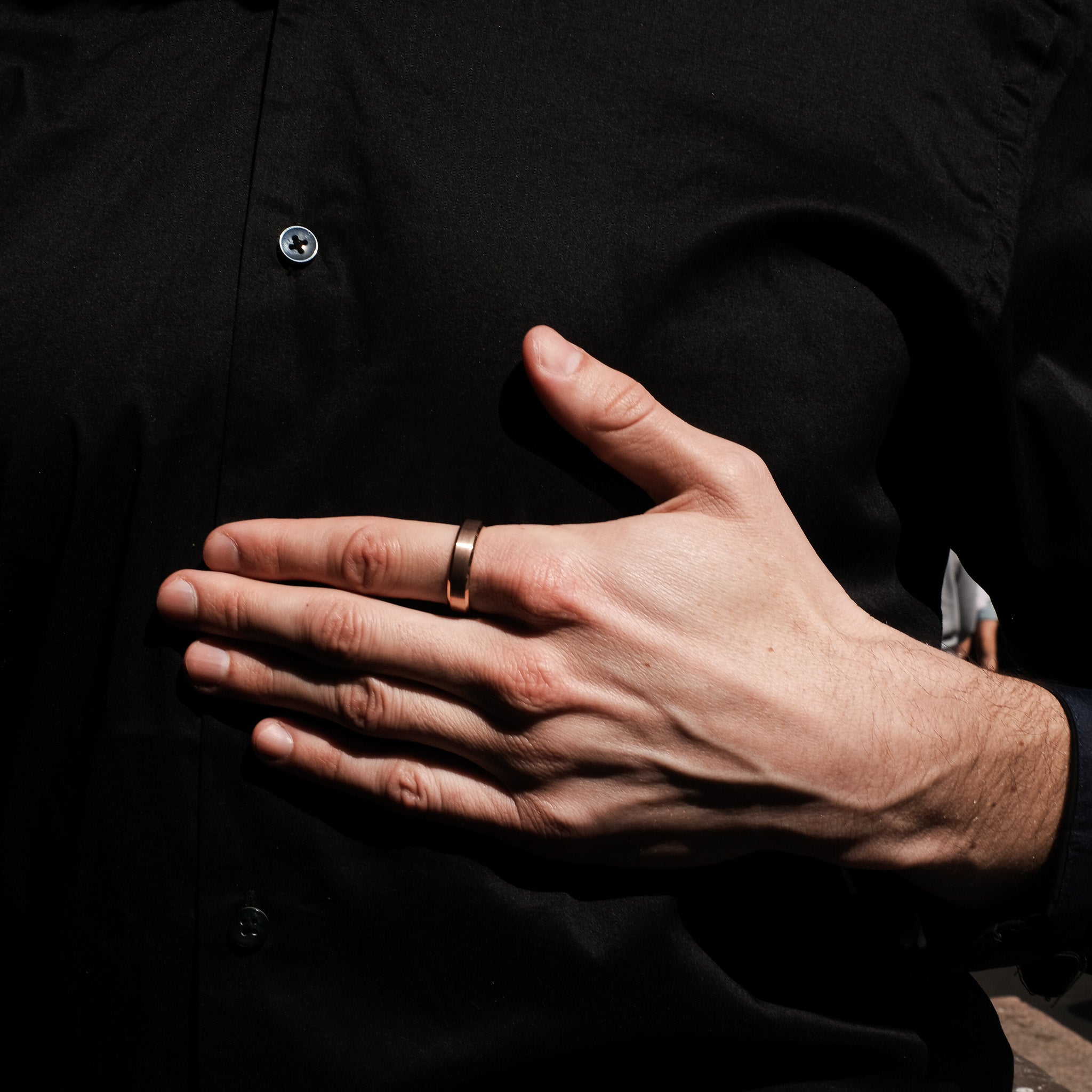 The Luxe - Rose Gold Brushed Beveled Tungsten Ring