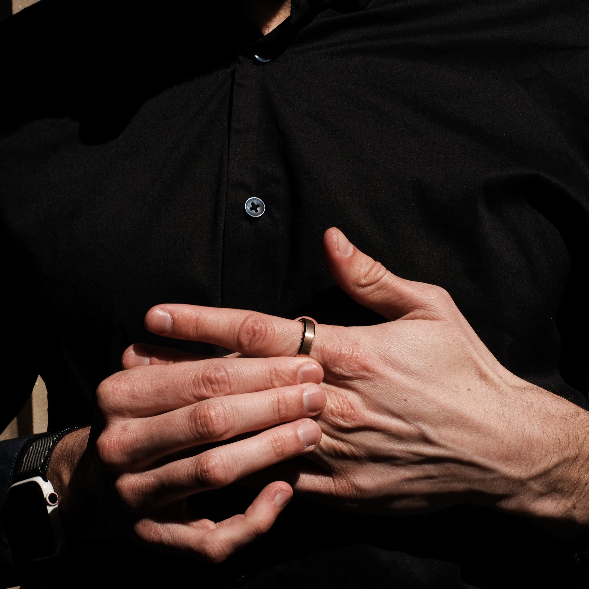 The Luxe - Rose Gold Brushed Beveled Tungsten Ring