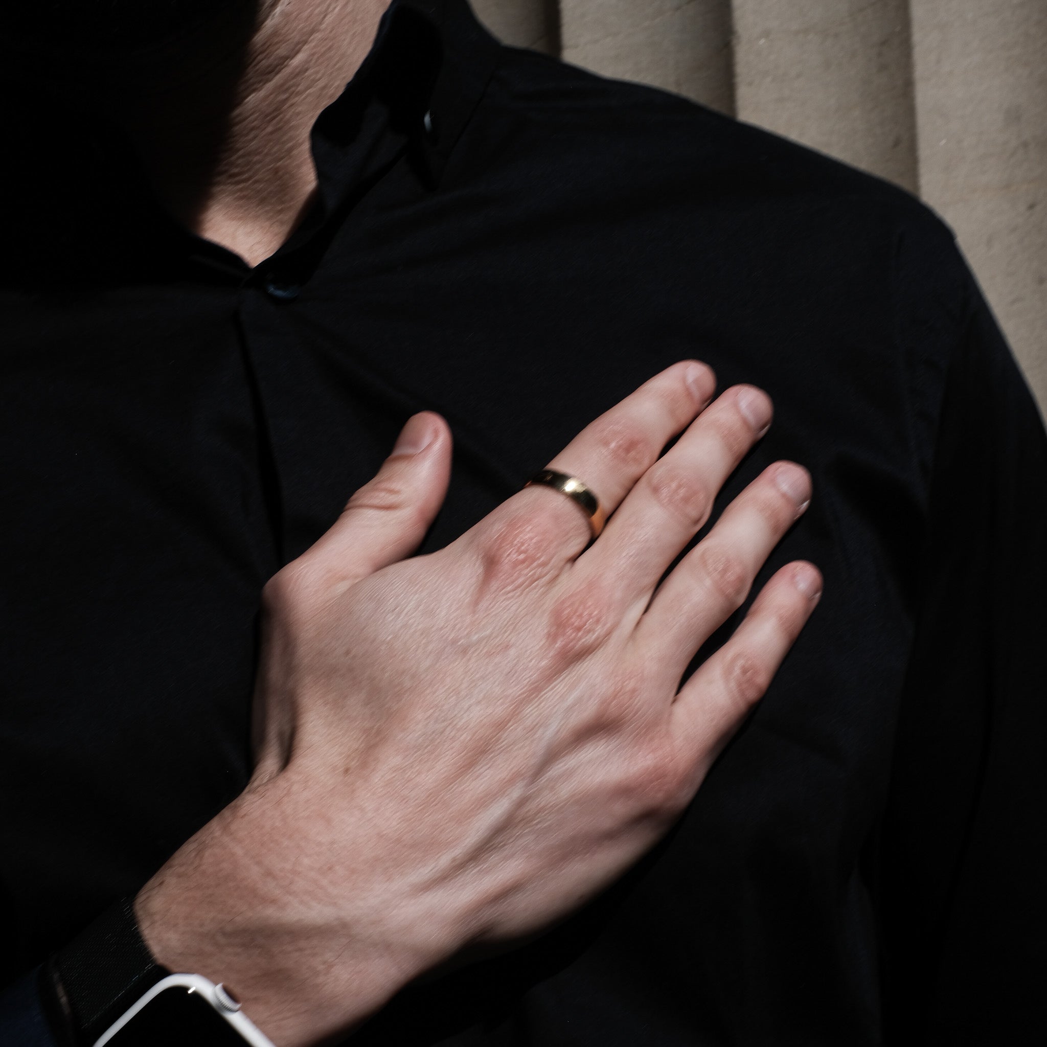 The Bond - Gold 6mm Tungsten Gloss Finish Curved Ring