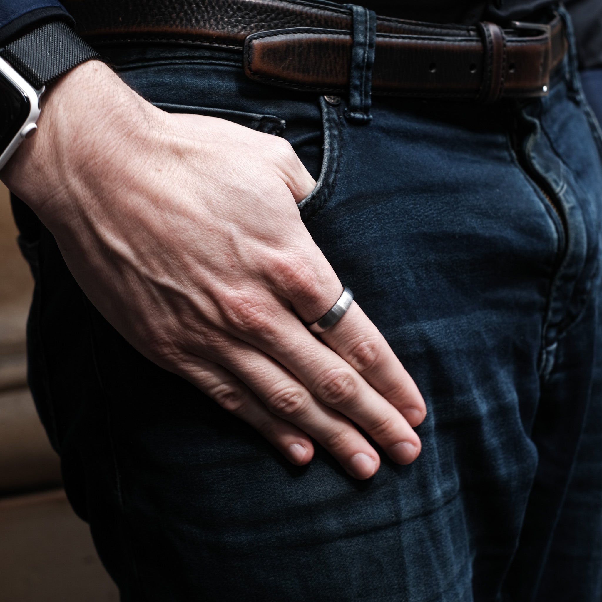 The Eloquent - Silver 6mm Brushed Tungsten Ring