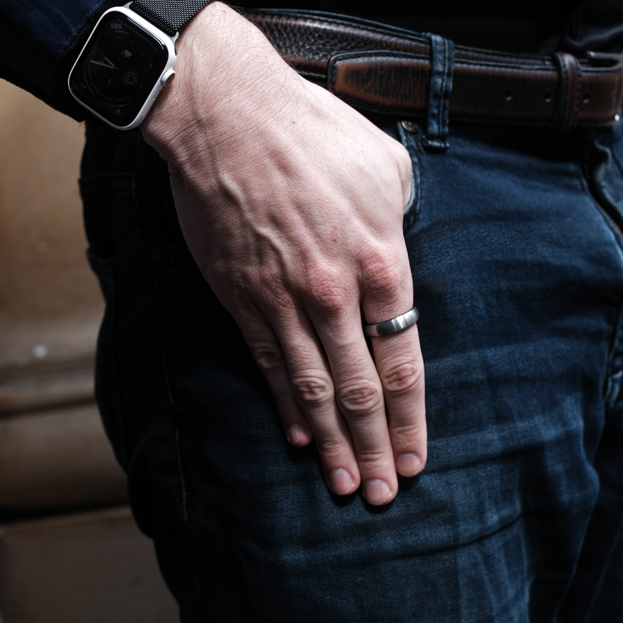 The Eloquent - Silver 6mm Brushed Tungsten Ring