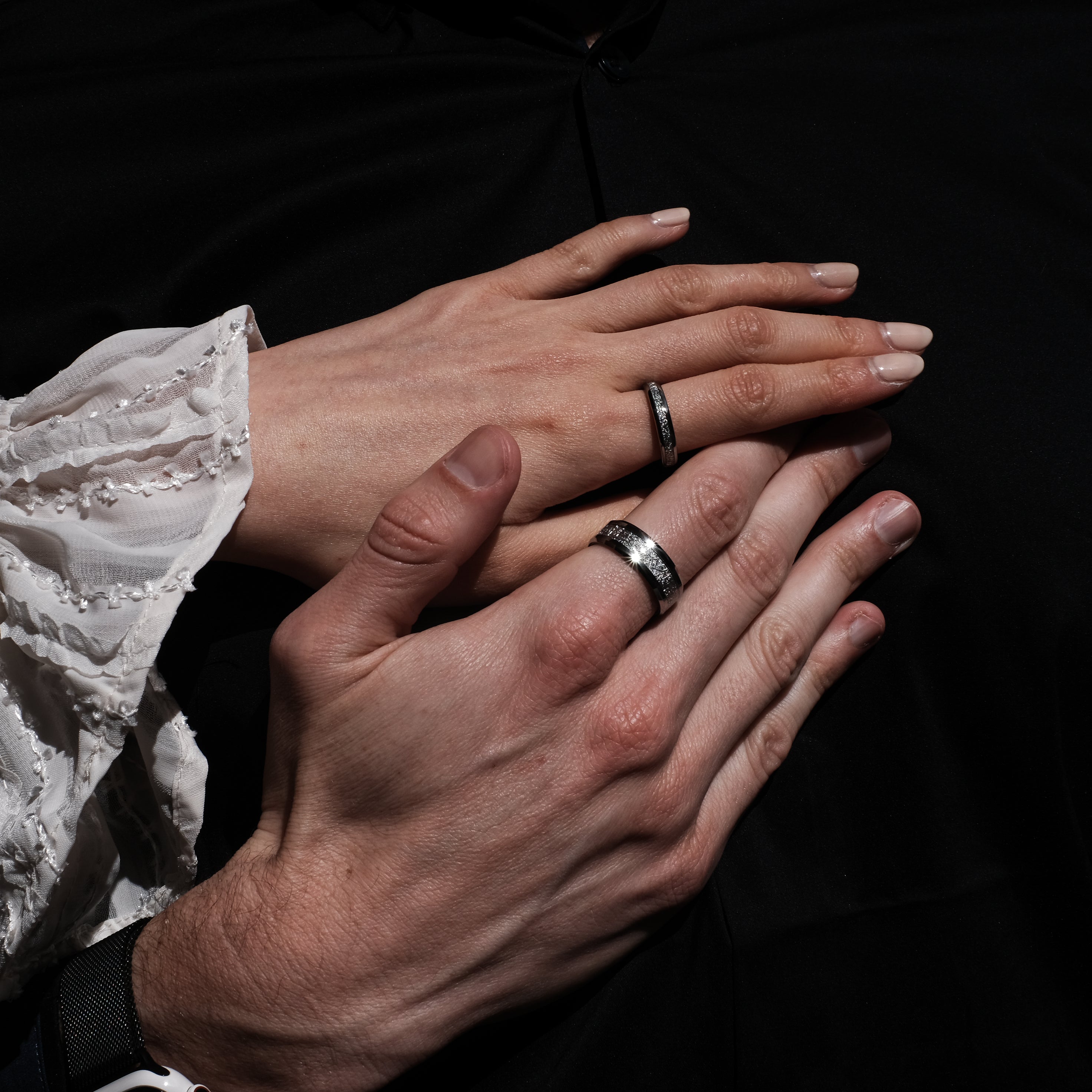 The Eternal - Silver 8mm Meteorite Tungsten Ring