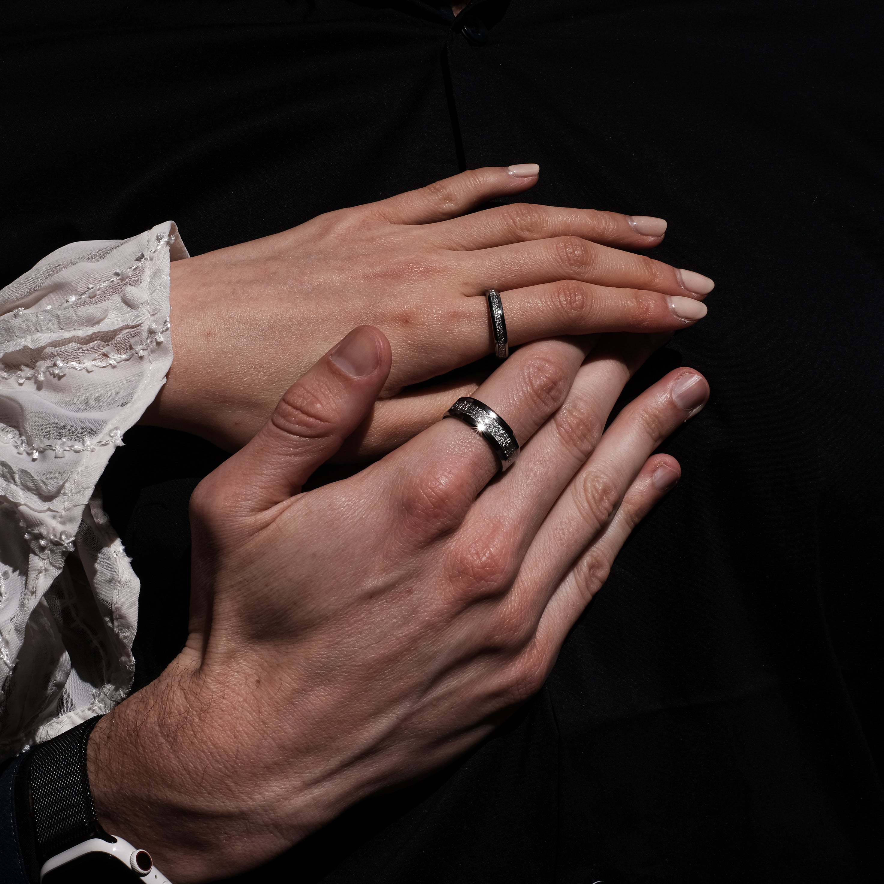 The Eternal - Silver 8mm Meteorite Tungsten Ring