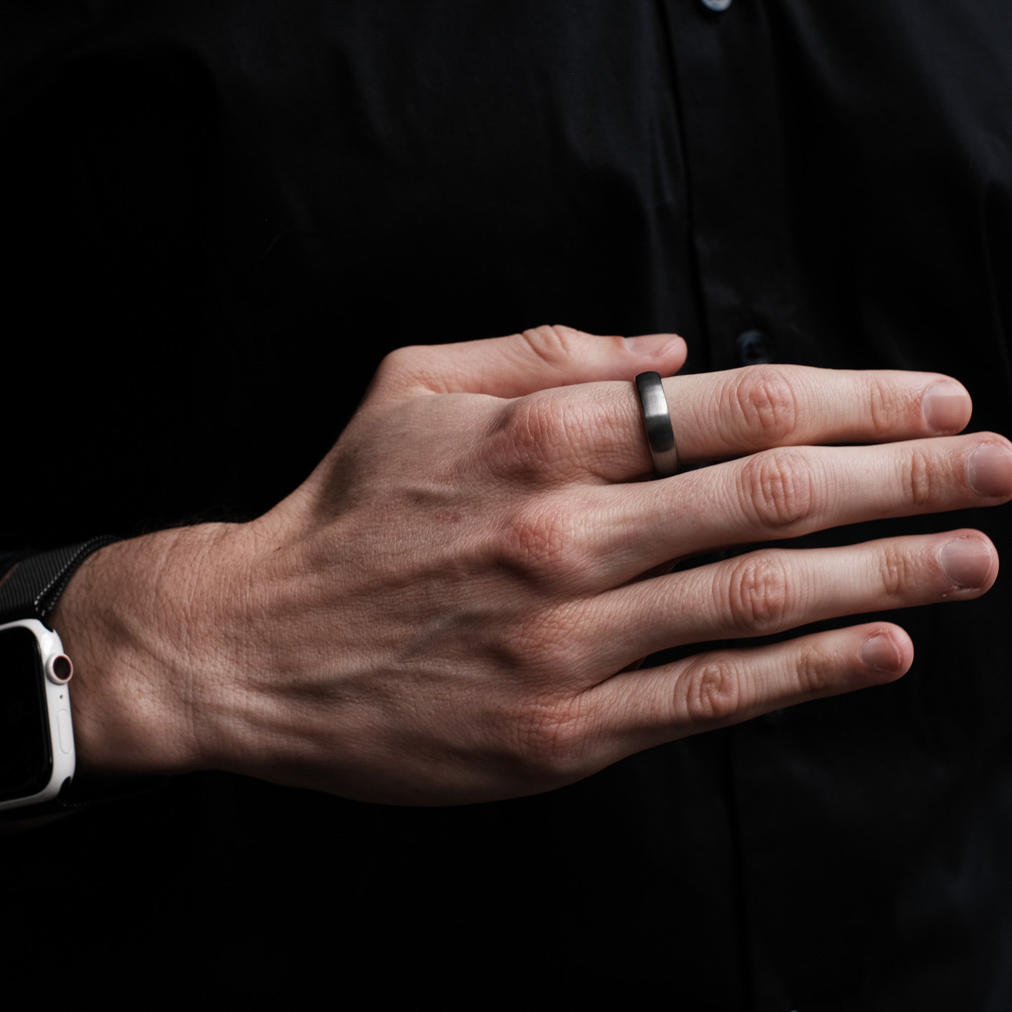 The Eloquent - Silver 6mm Brushed Tungsten Ring