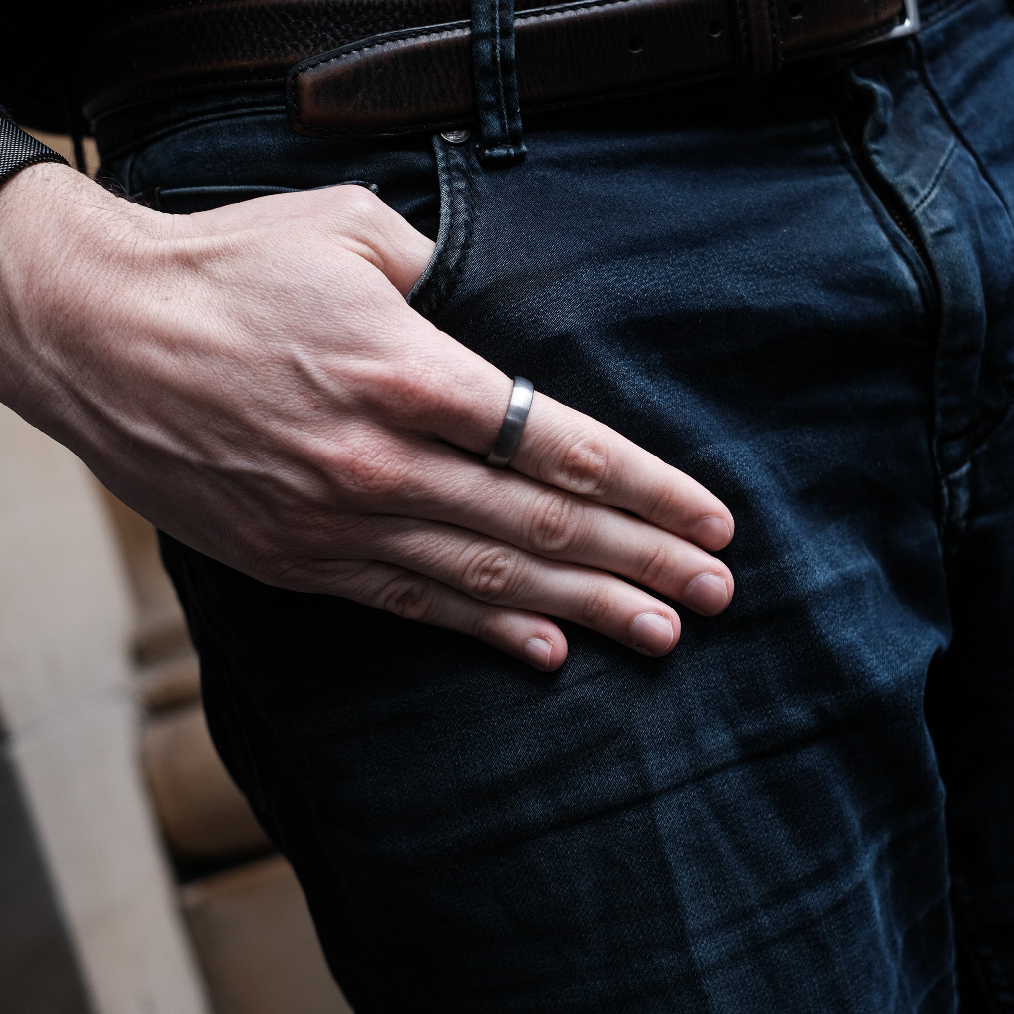 The Eloquent - Silver 6mm Brushed Tungsten Ring