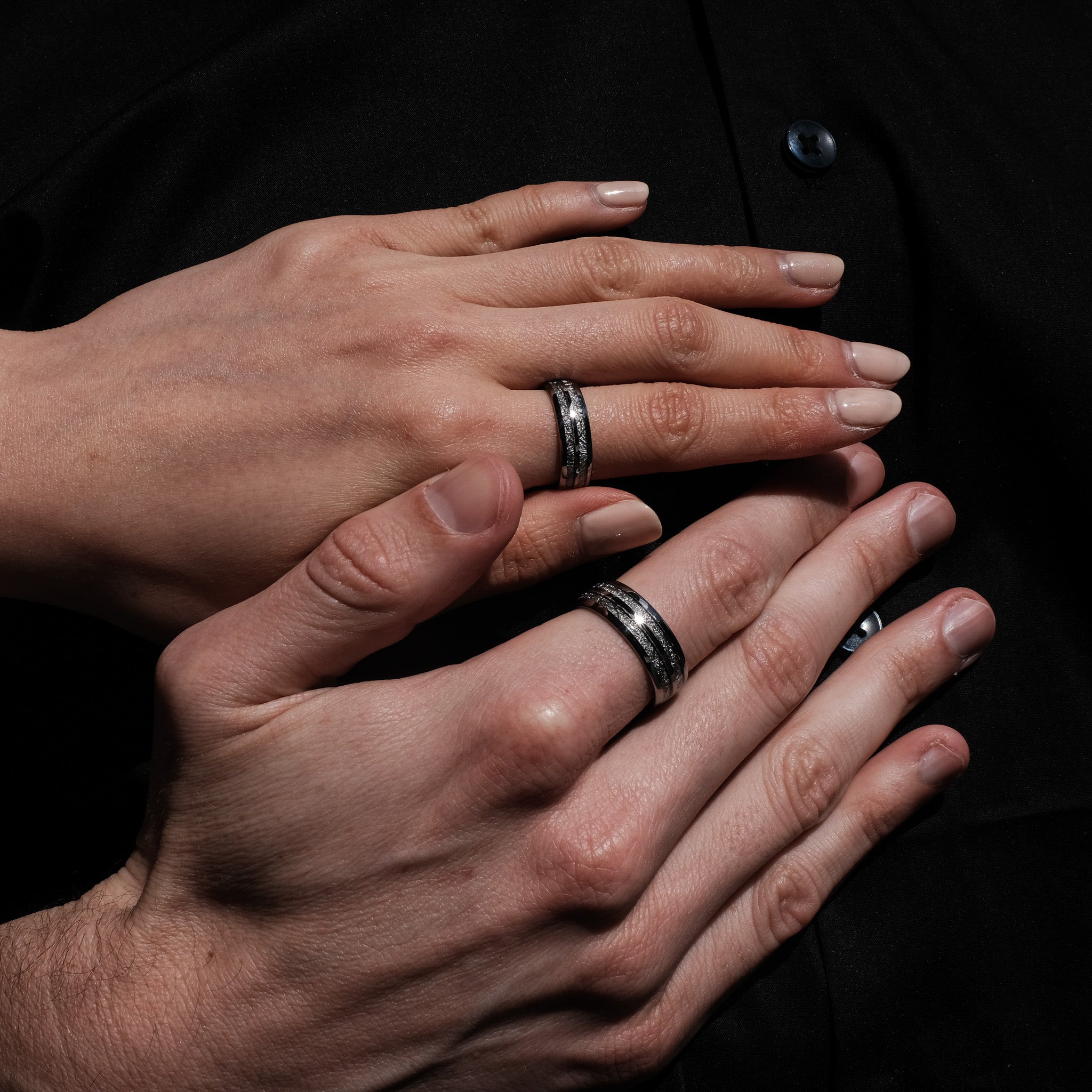 The Illuminate - Silver 6mm Meteorite Tungsten Ring