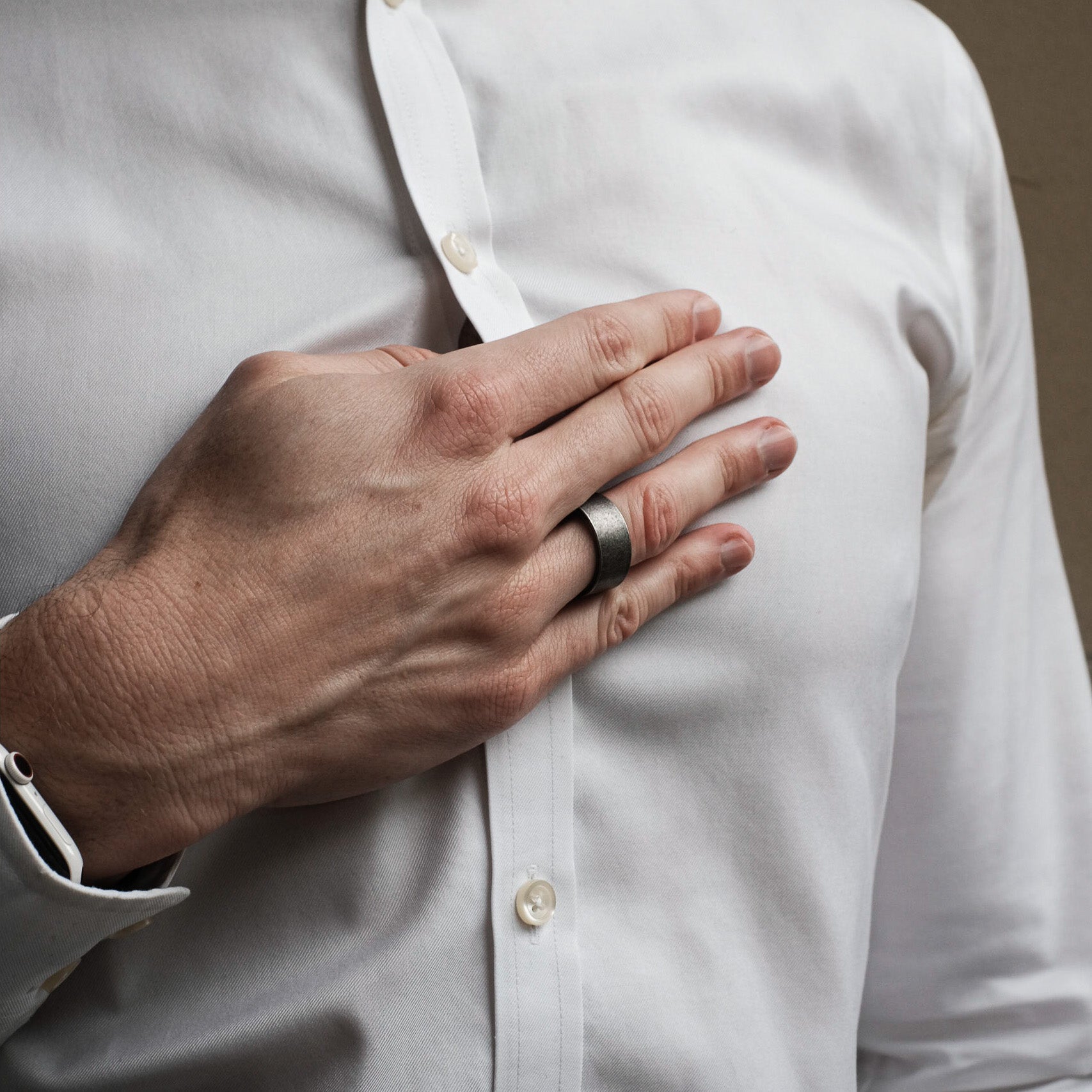 The Enforcer - Brushed Titanium Ring