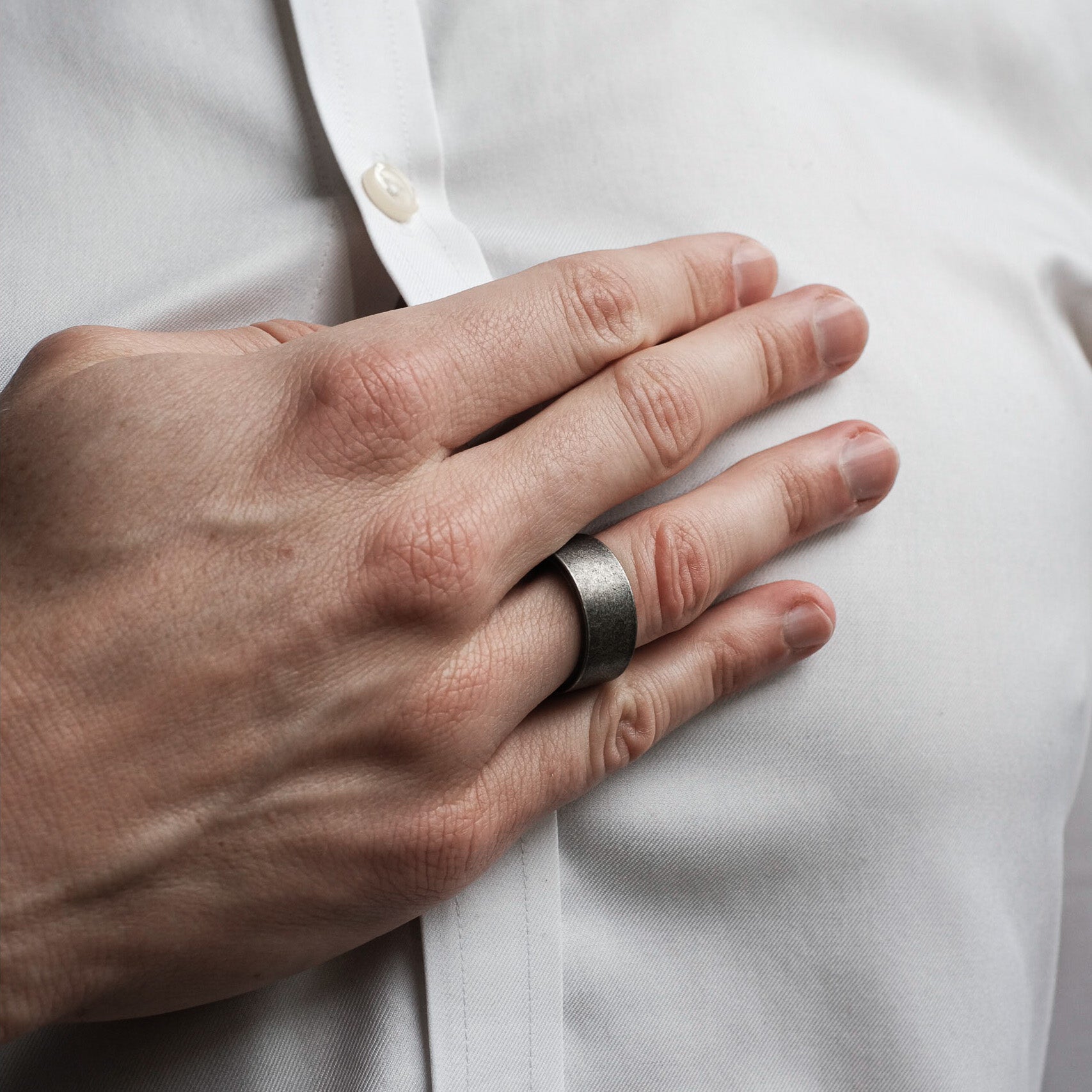 The Enforcer - Brushed Titanium Ring