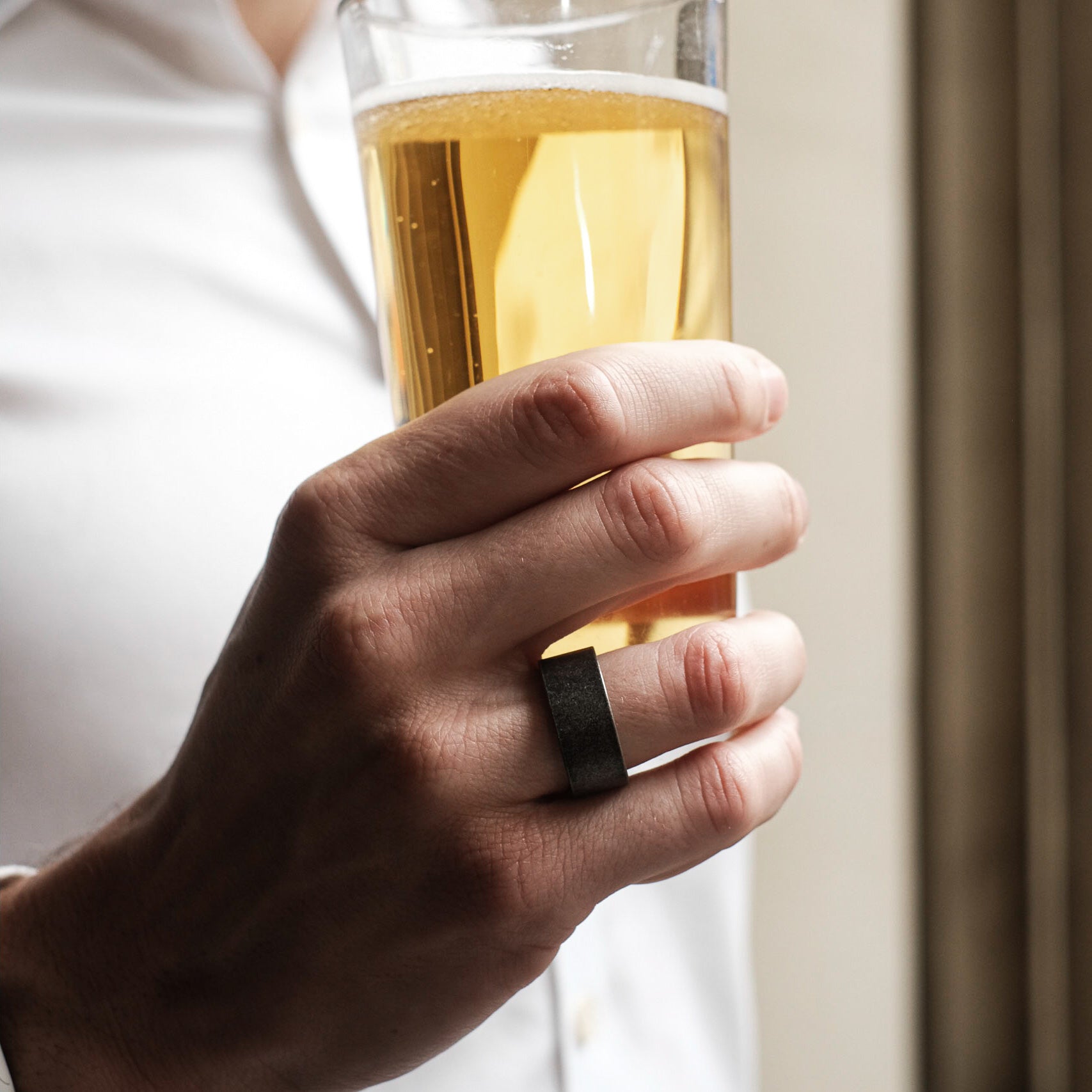 The Enforcer - Brushed Titanium Ring