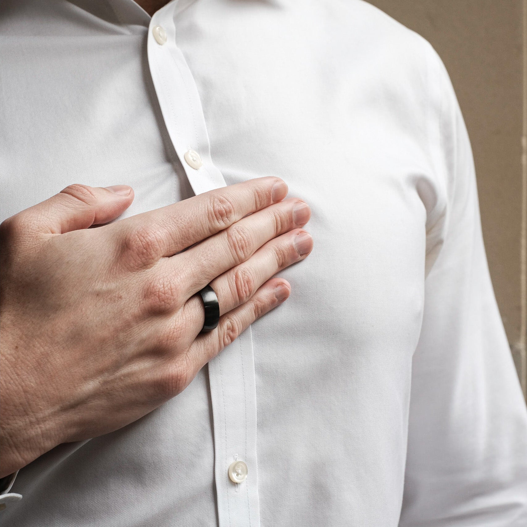 The Crusader - Brushed Titanium Ring