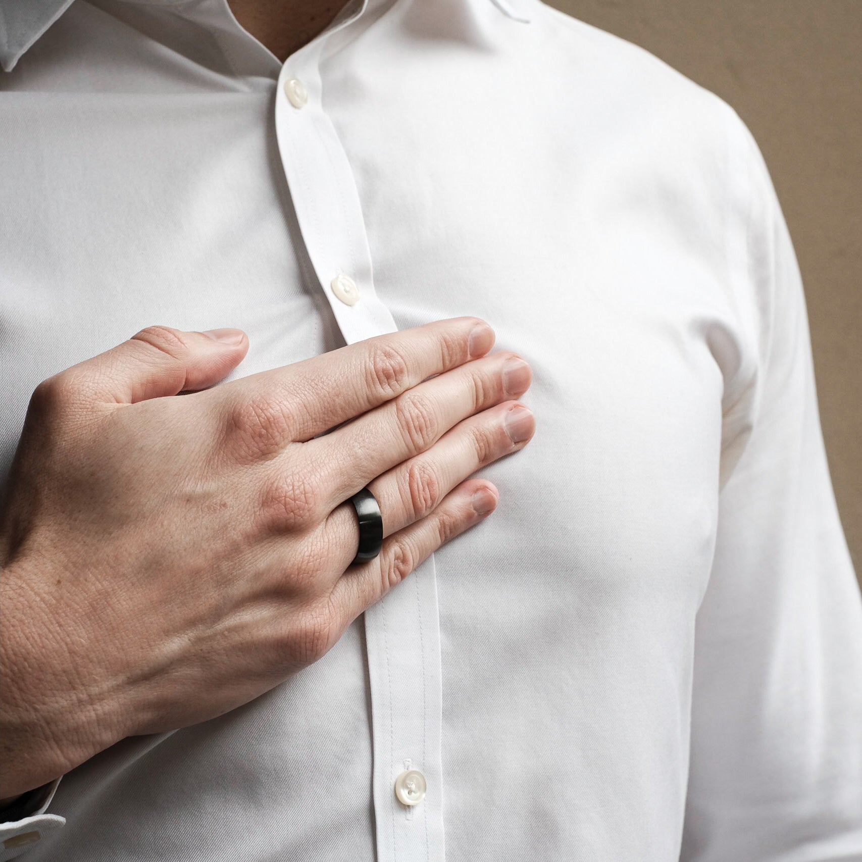 The Crusader - Brushed Titanium Ring