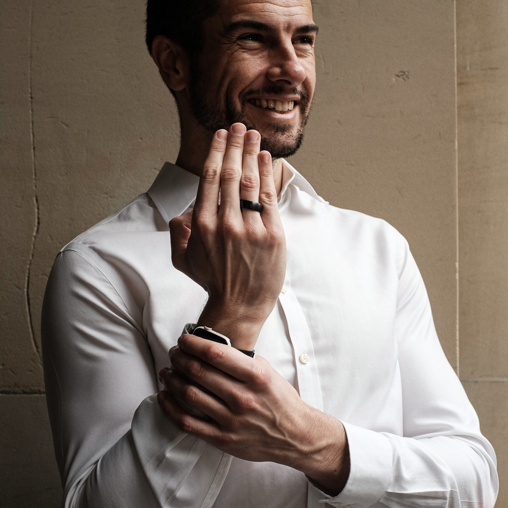 The Crusader - Brushed Titanium Ring