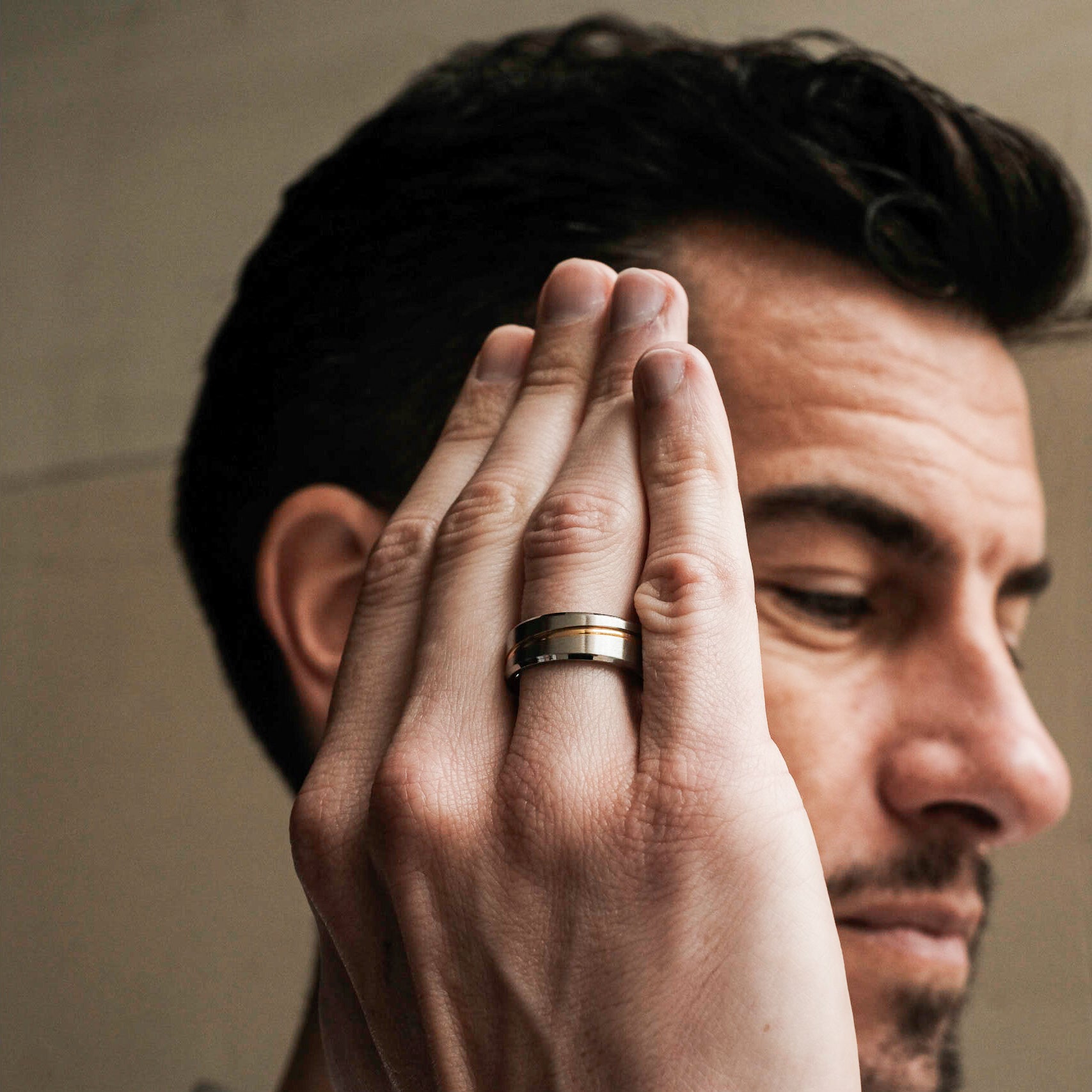 The Finley - Brushed Beveled Titanium Ring