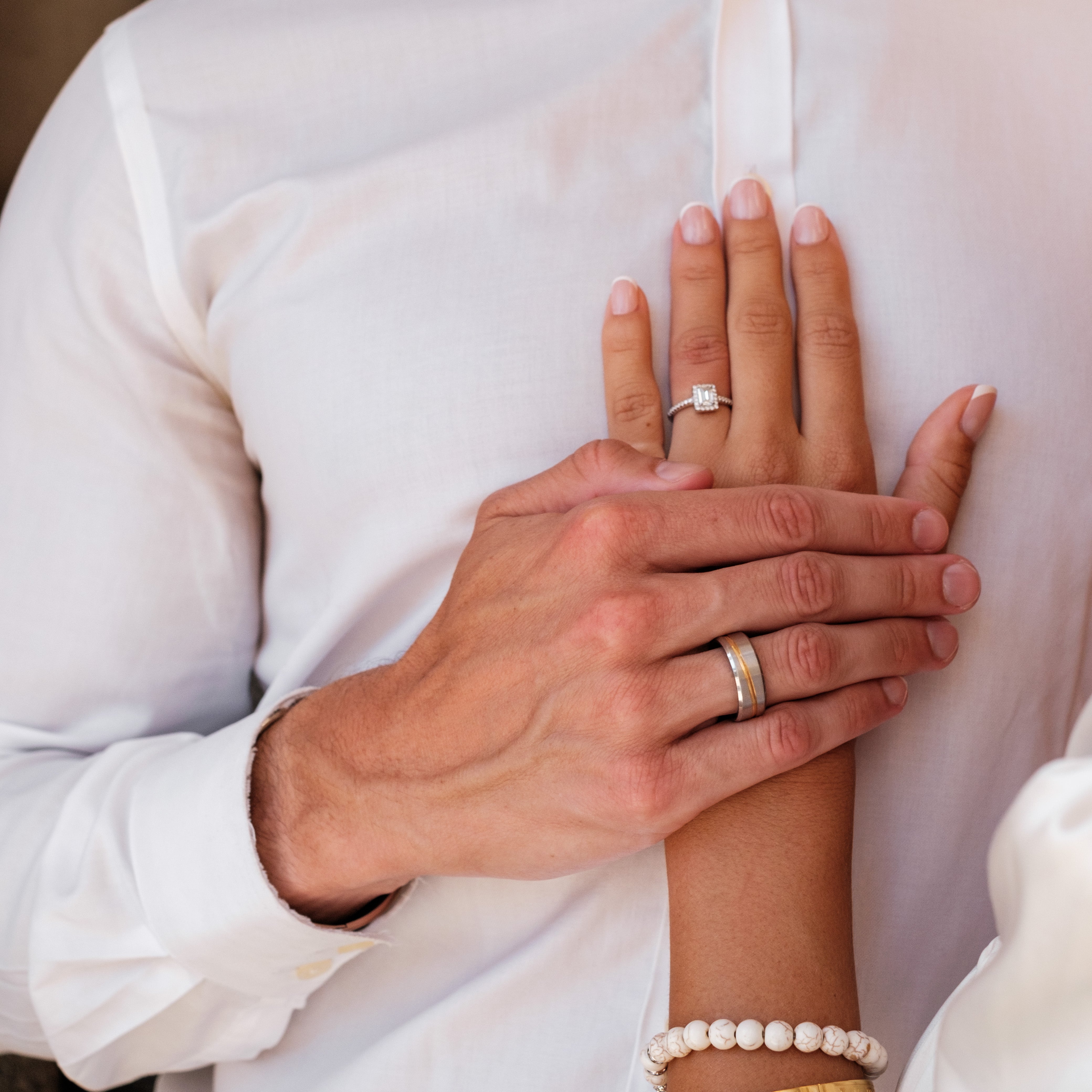 The Finley - Brushed Beveled Titanium Ring