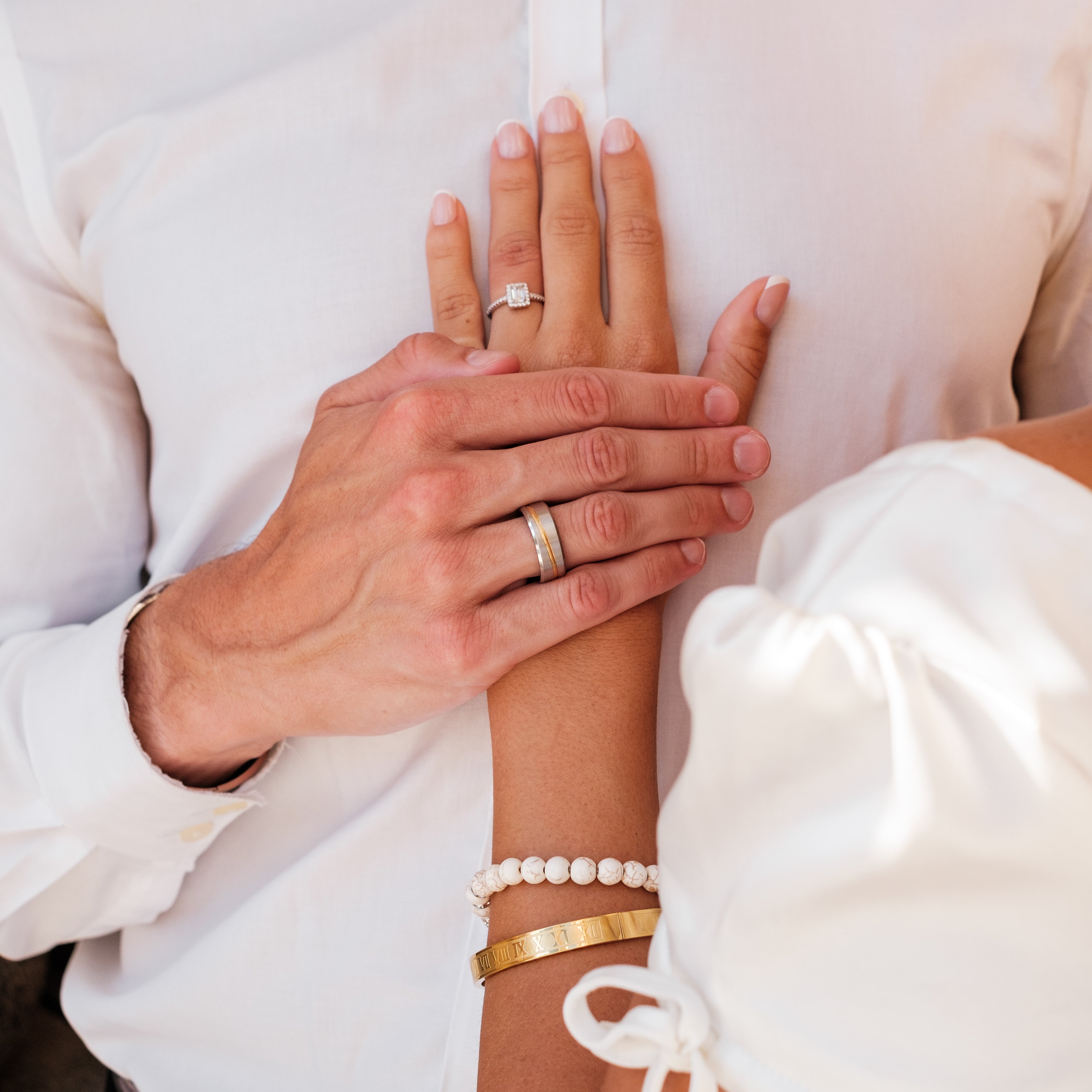 The Finley - Brushed Beveled Titanium Ring