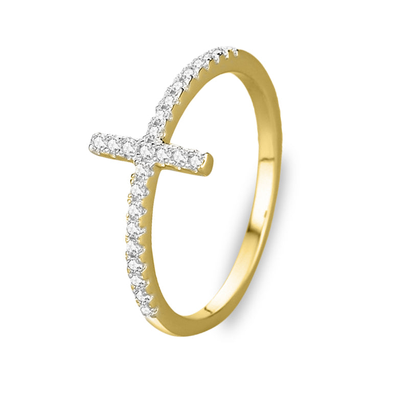 The Addison - Women's Cross Sapphire Engagement Wedding Ring