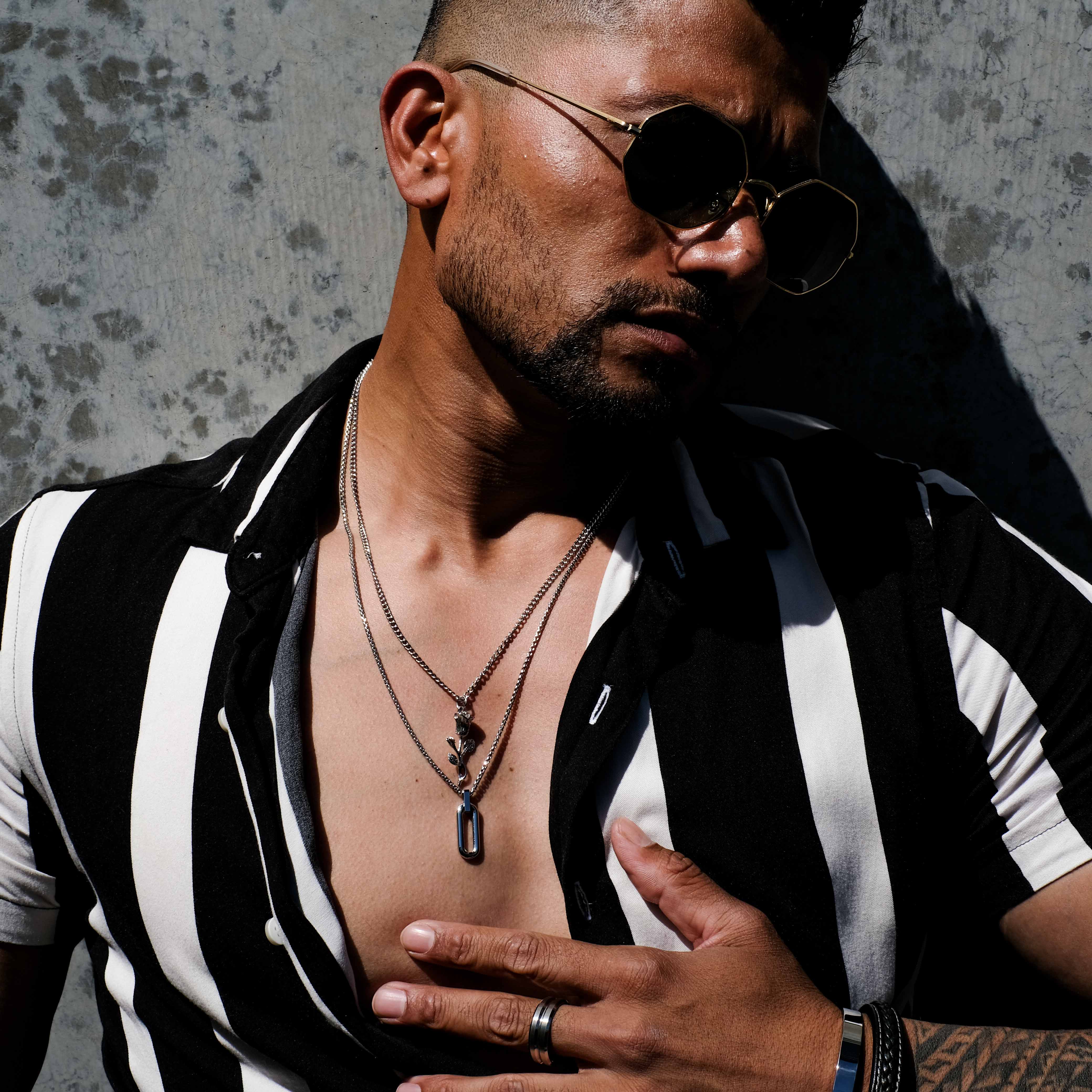 Rose Pendant Necklace (Silver)