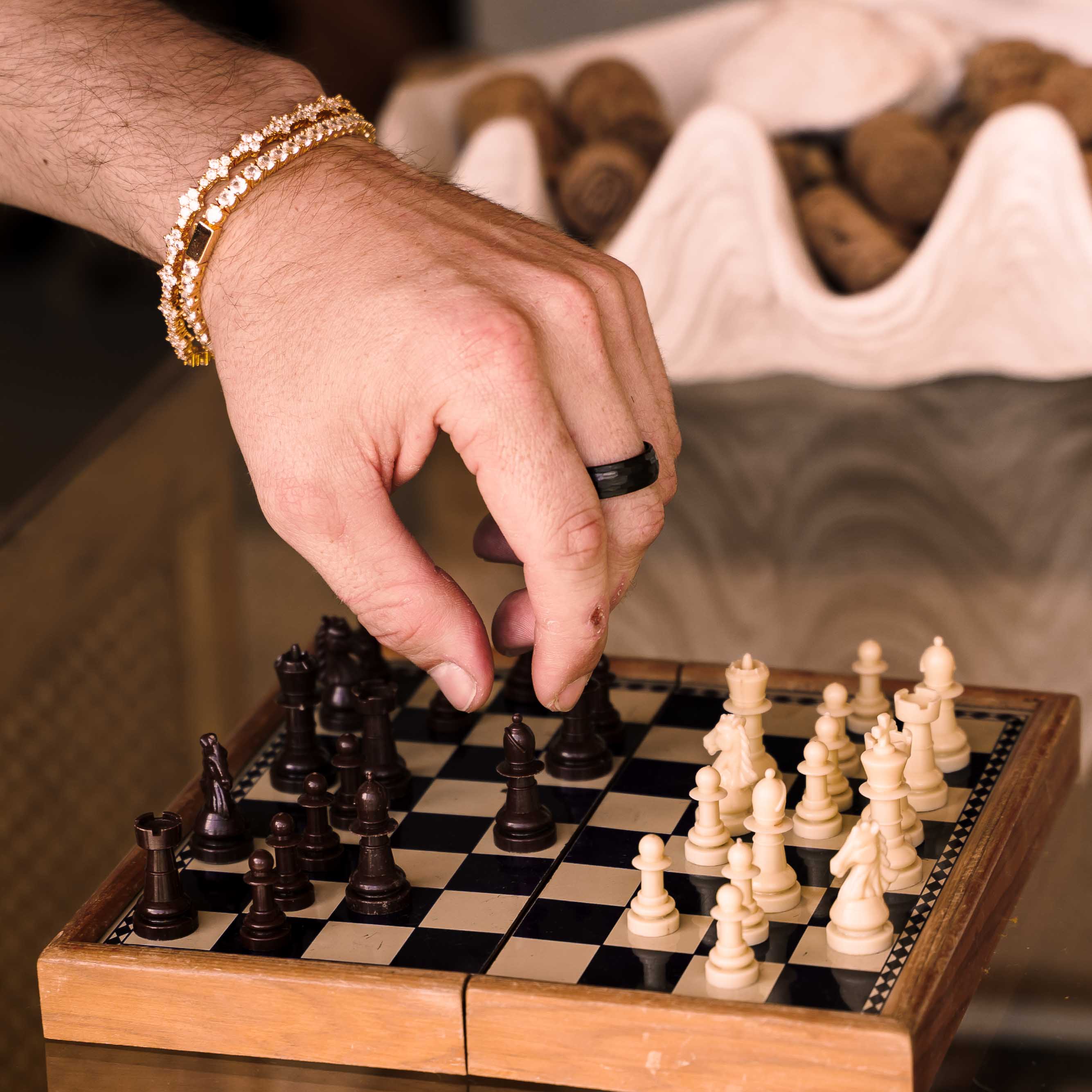 Clover Tennis Iced Chain Bracelet (Gold)