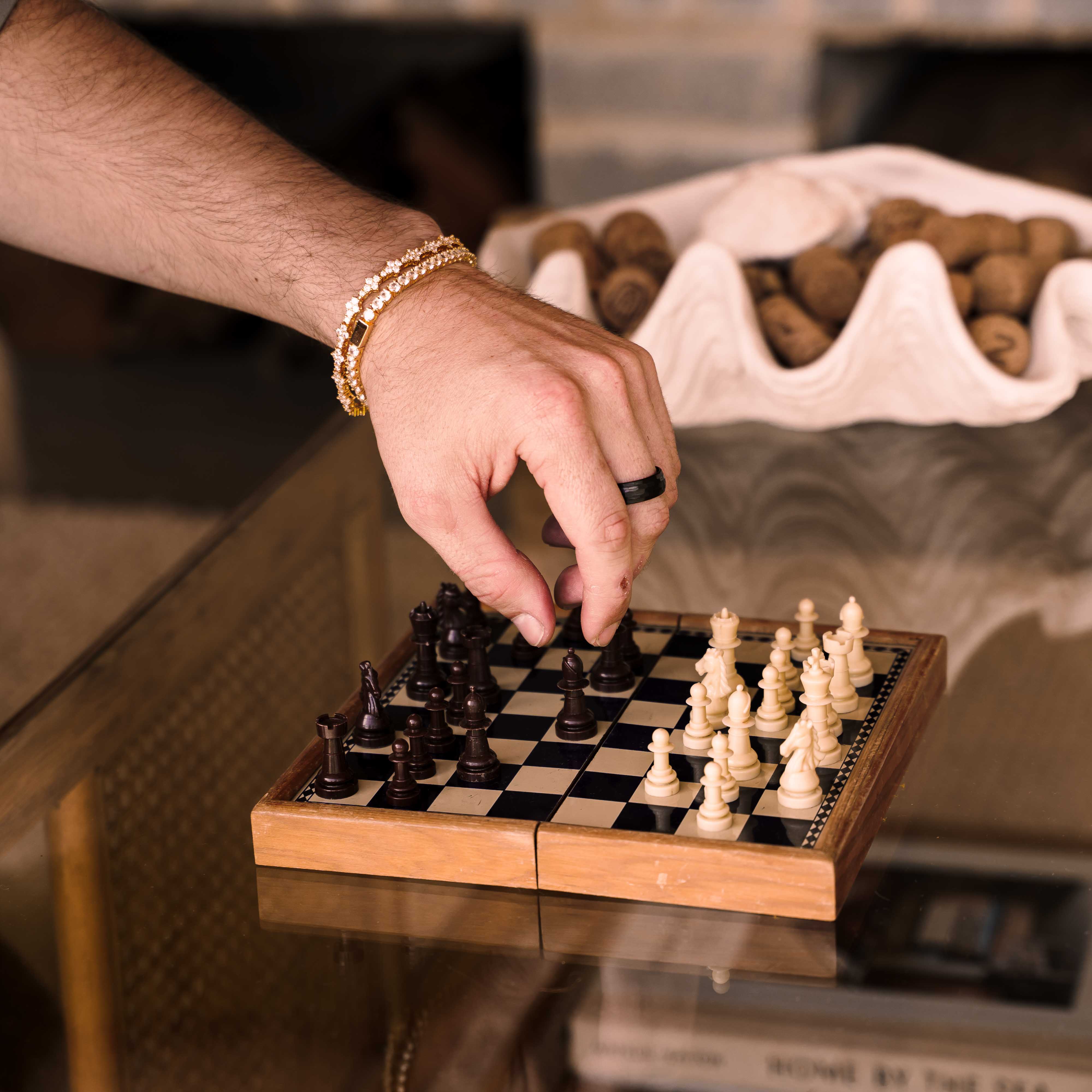 Clover Tennis Iced Chain Bracelet (Gold)