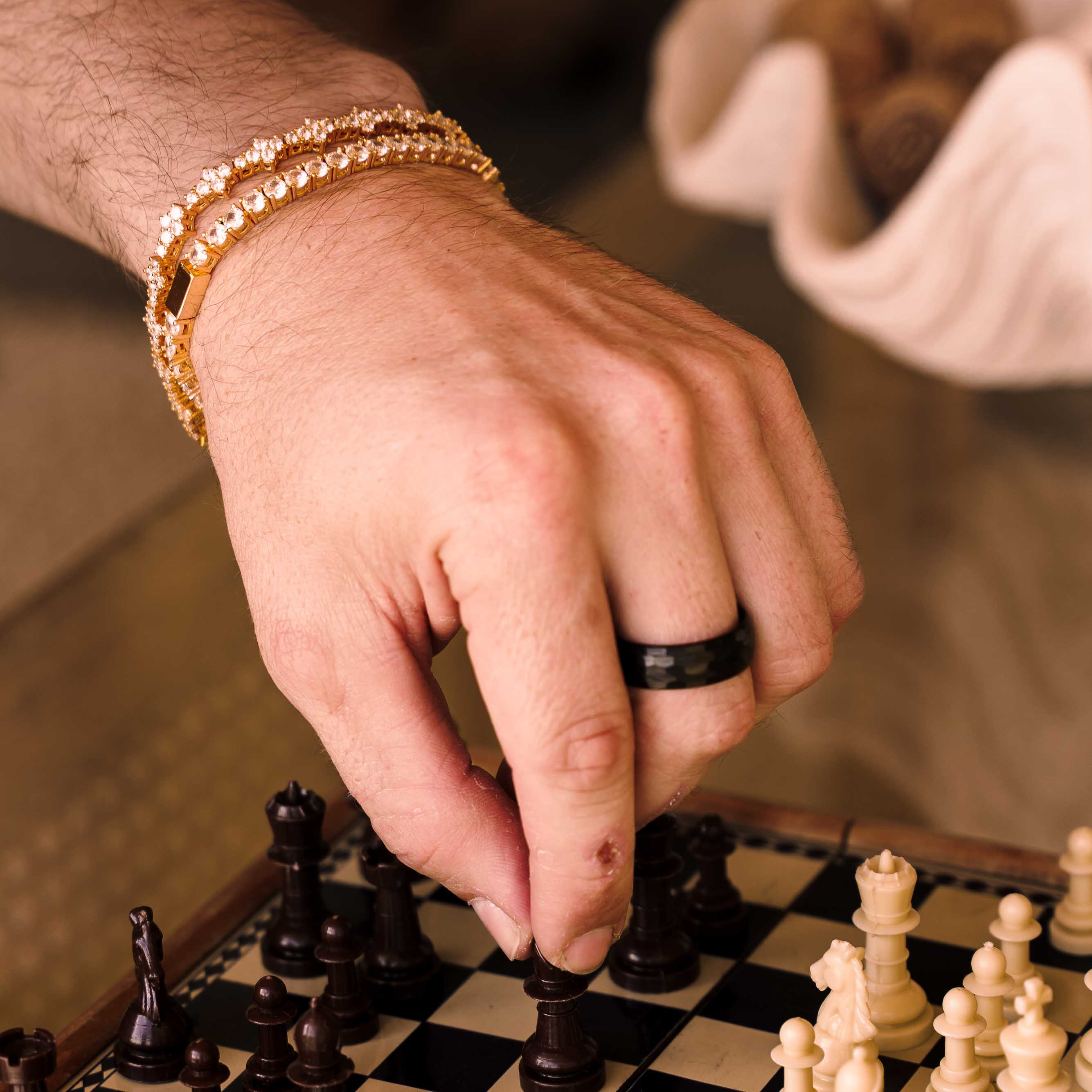 Clover Tennis Iced Chain Bracelet (Silver)