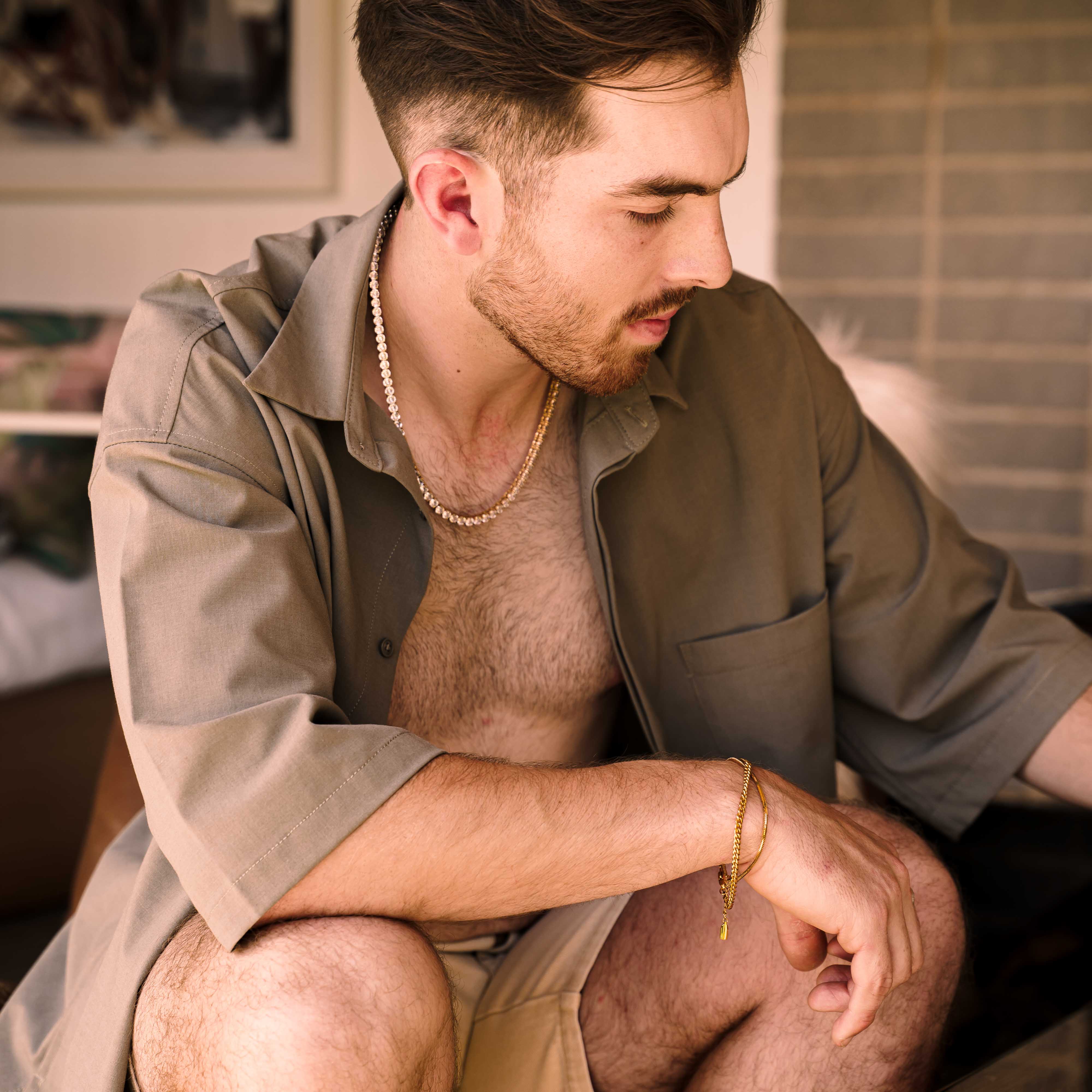 Tennis Chain Necklace (Gold)