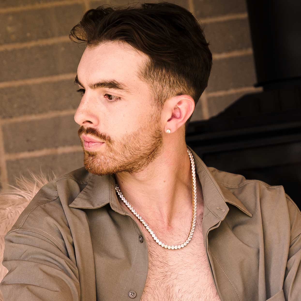 Tennis Chain Necklace (Gold)