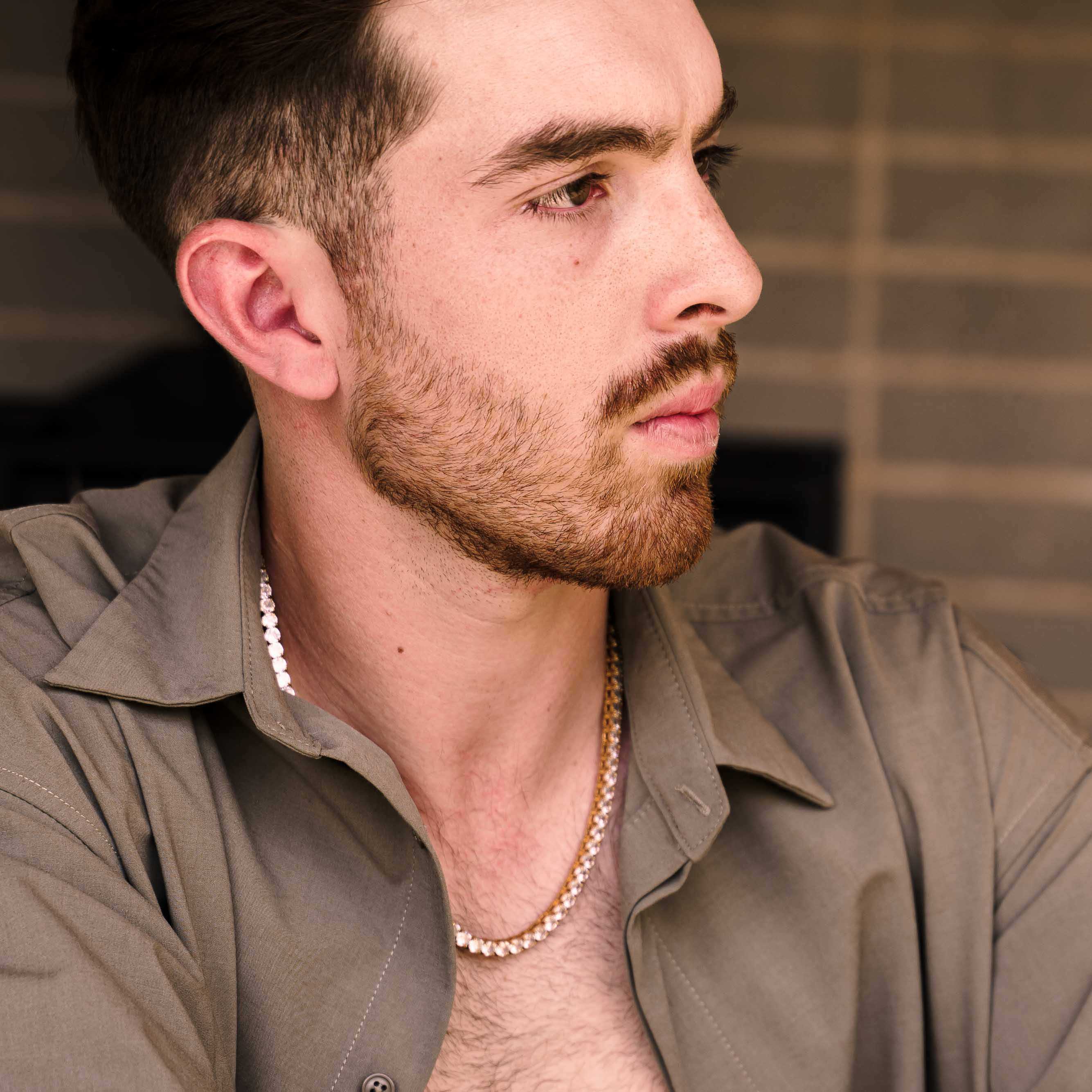 Tennis Chain Necklace (Gold)