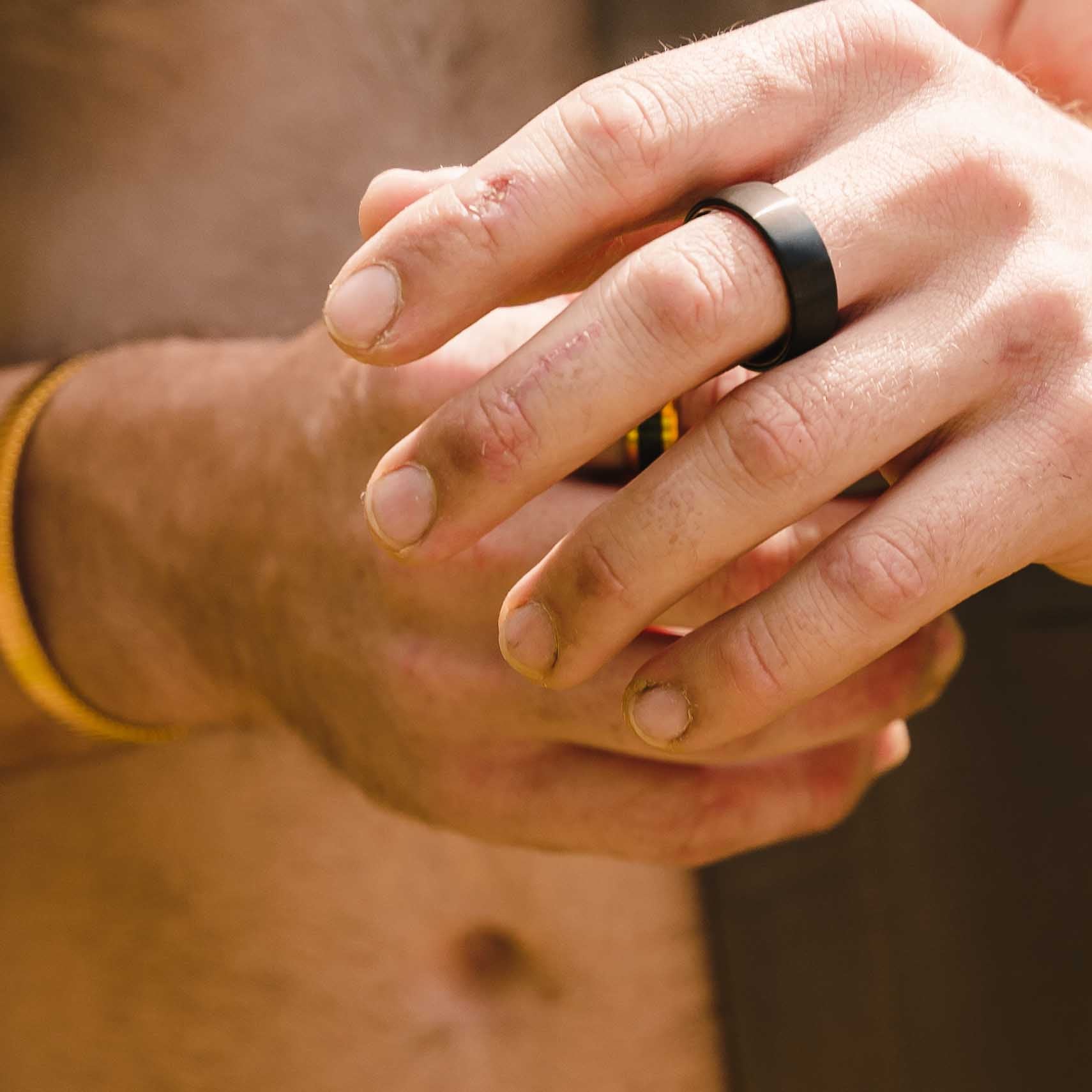 The Phantom - Black Brushed Curved Tungsten Ring