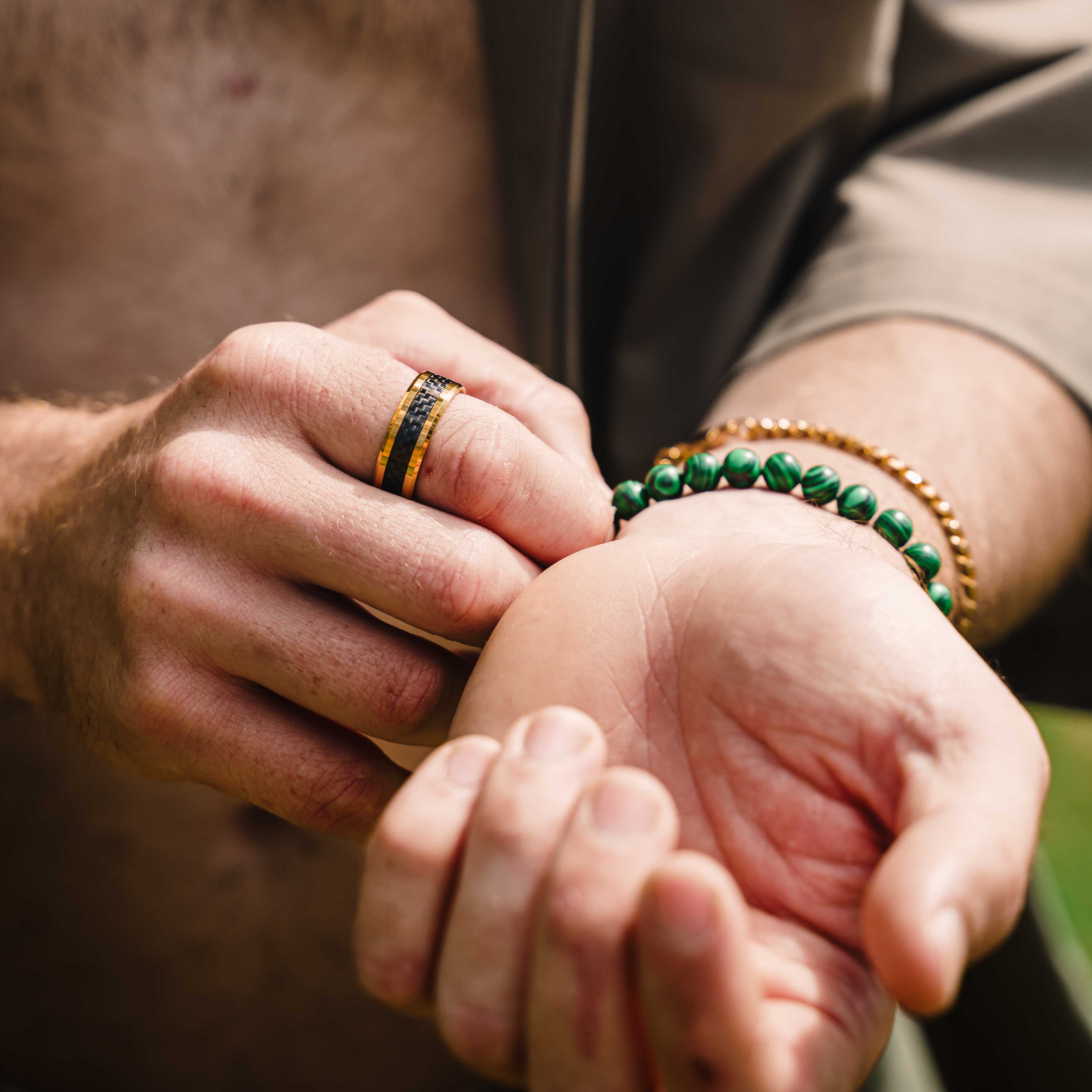 Malachite Cross Beaded Bracelet