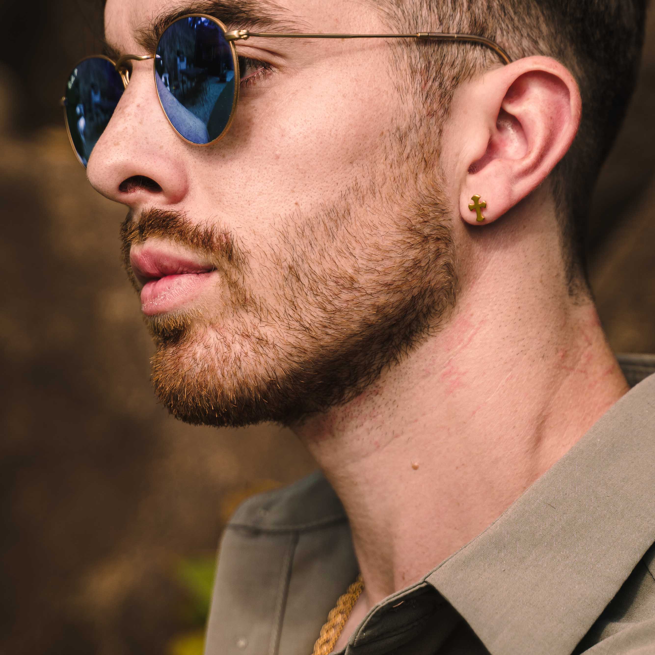 Apollo Cross Stud Earrings (Gold)