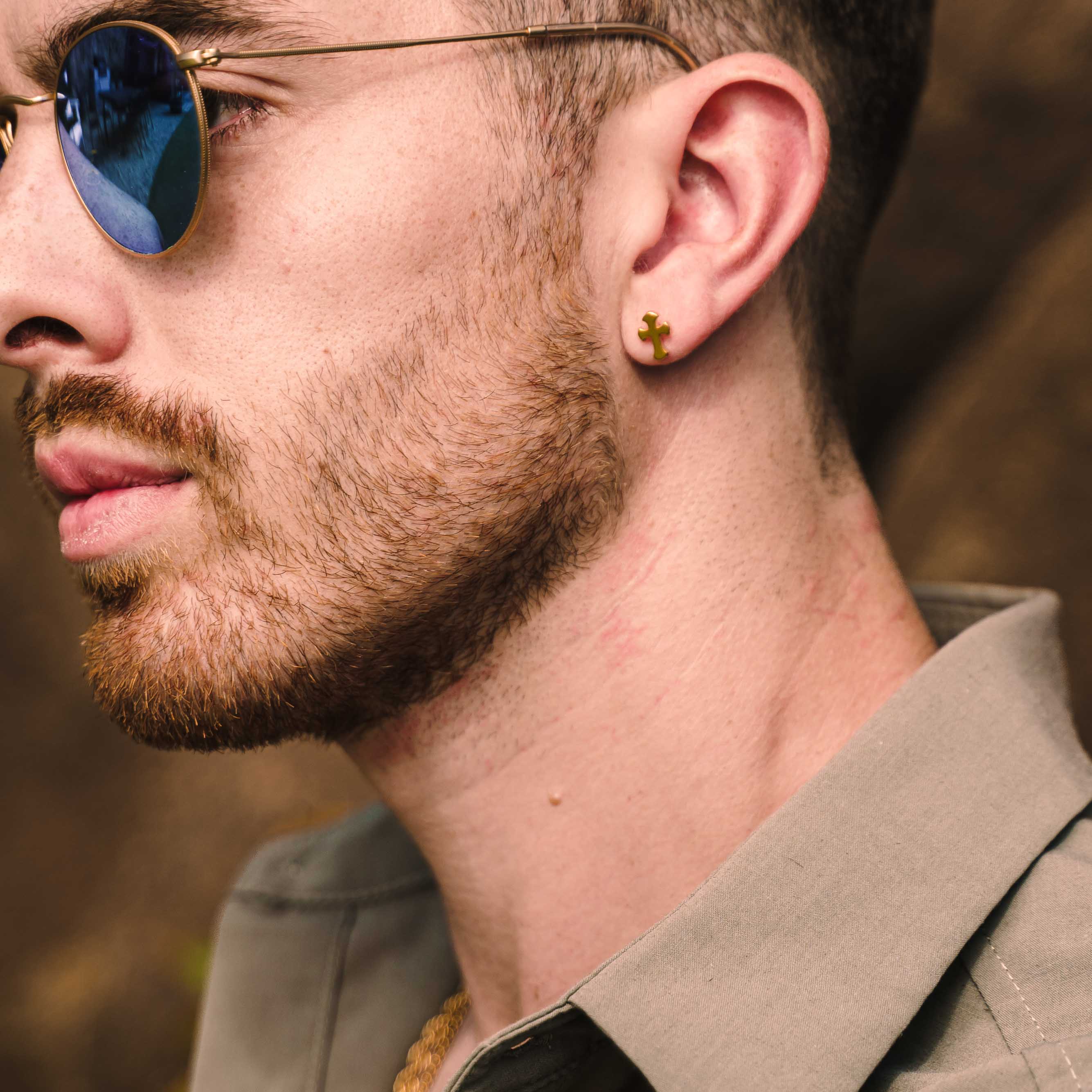 Apollo Cross Stud Earrings (Gold)