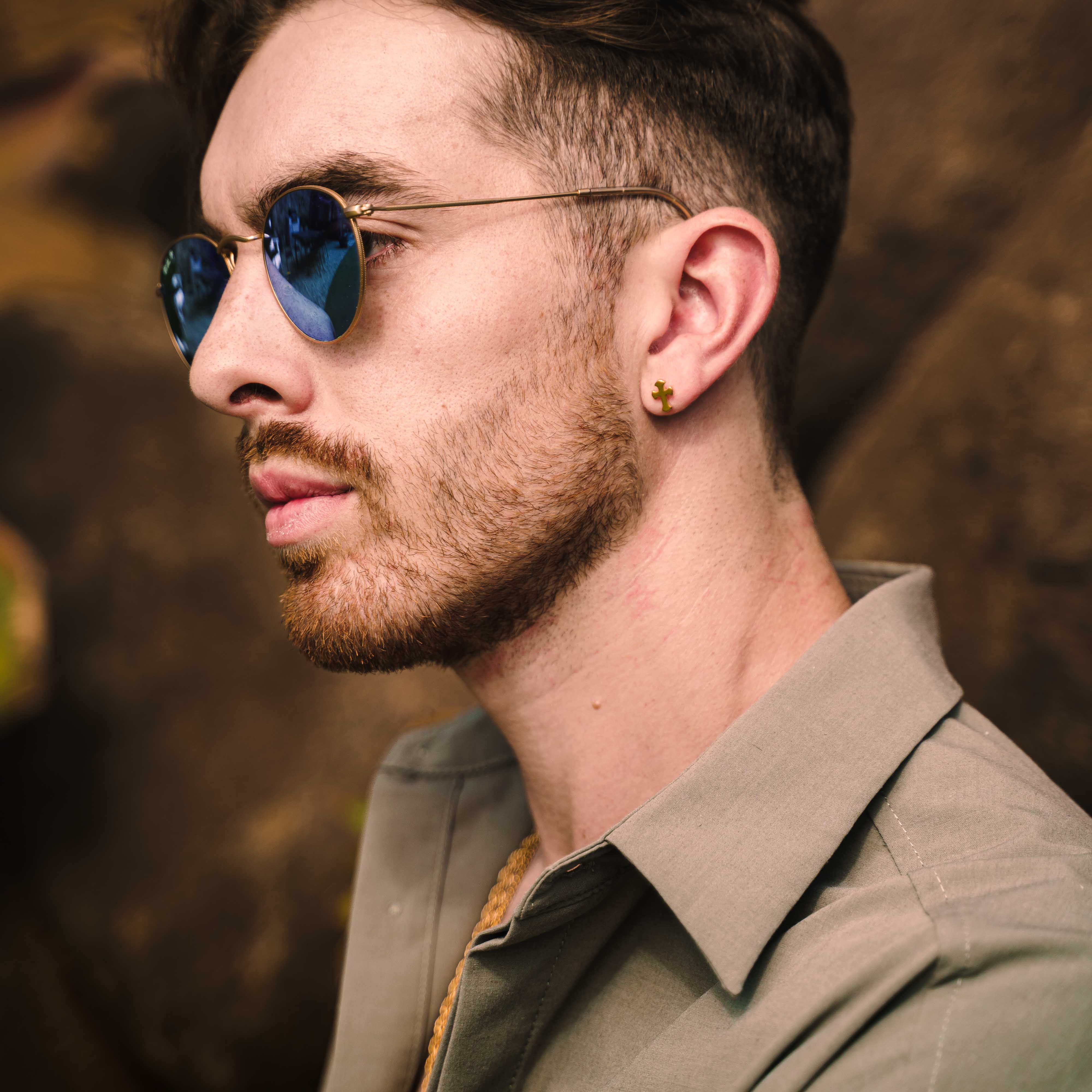 Apollo Cross Stud Earrings (Gold)