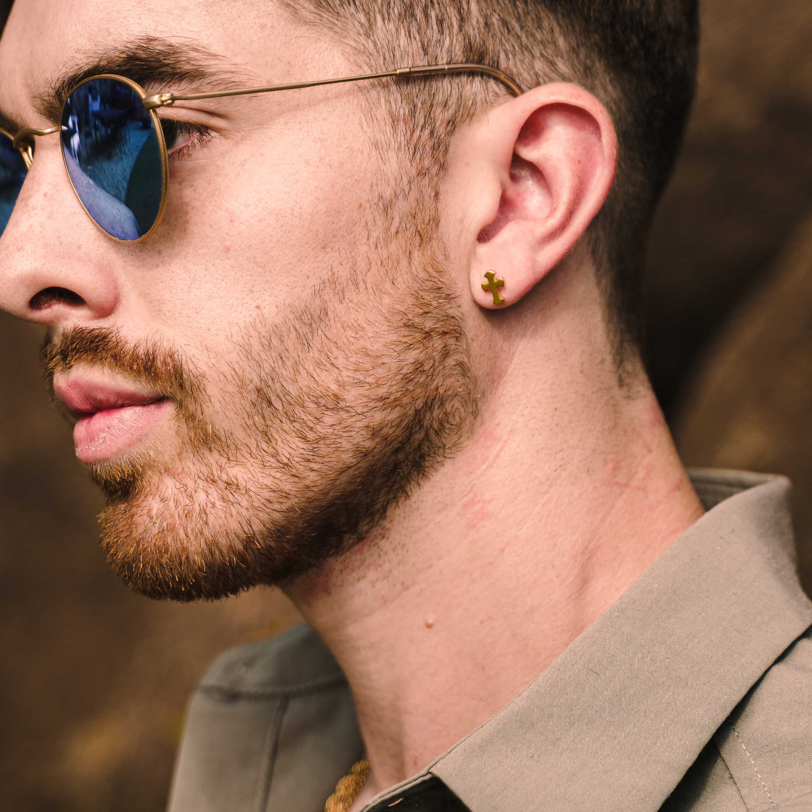 Apollo Cross Stud Earrings (Gold)