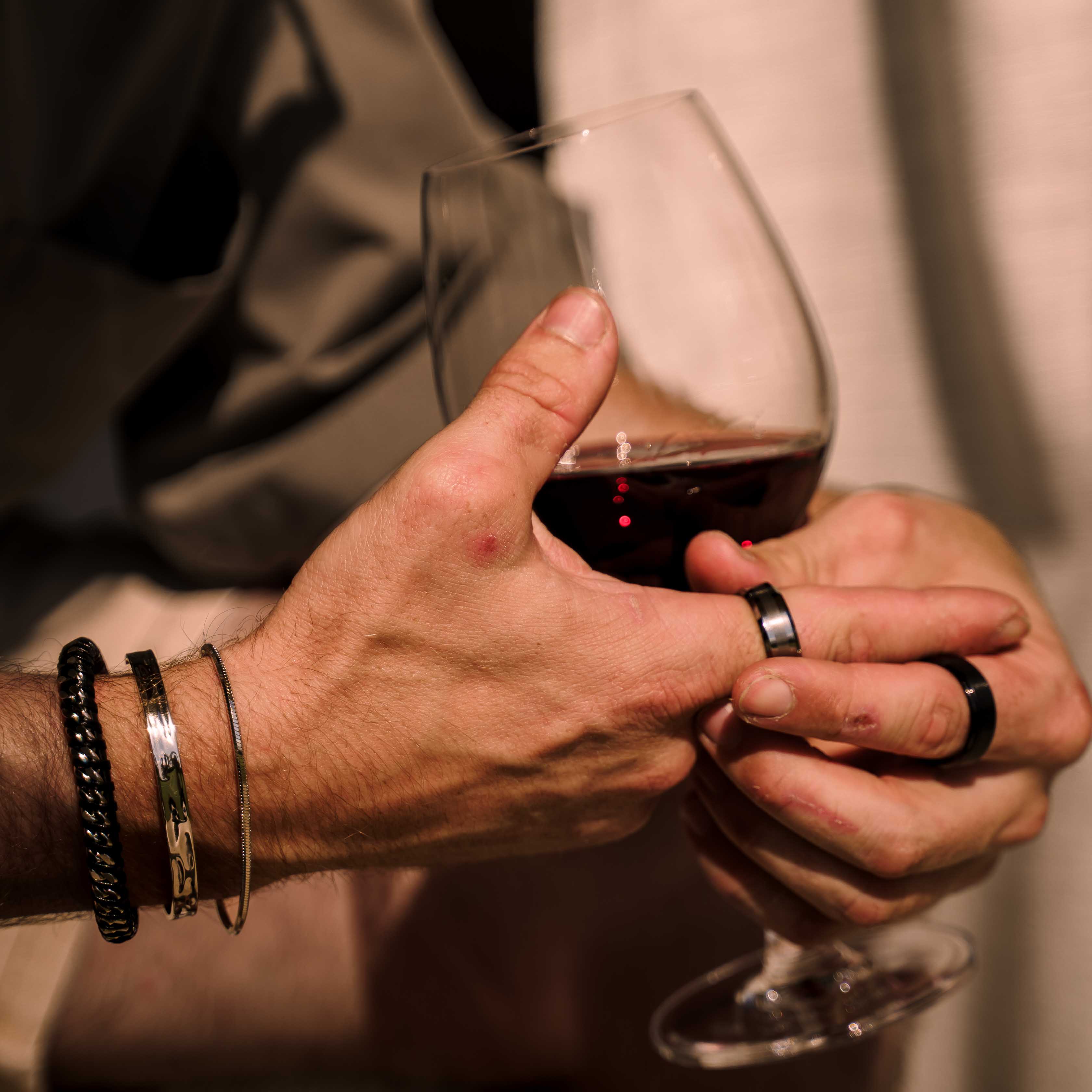 Black Leather Cuban Stainless Steel Bracelet