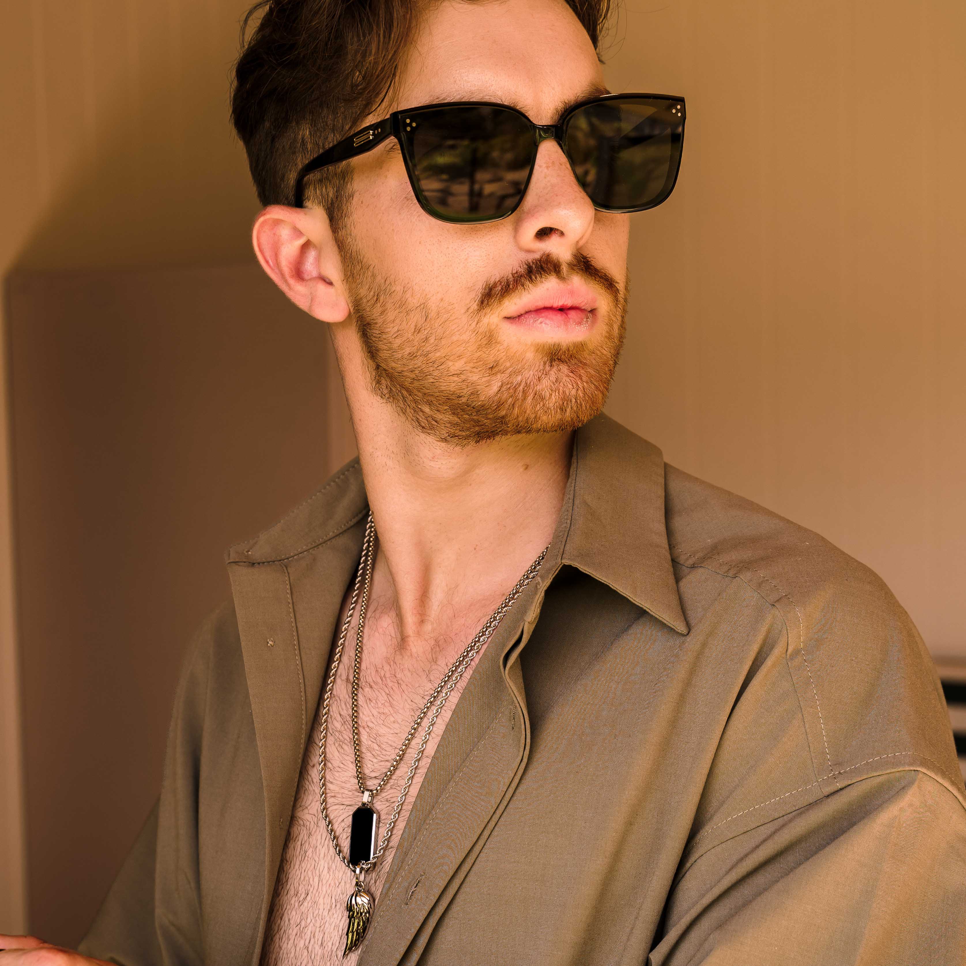 Angel Wing Twist Chain Necklace (Silver)