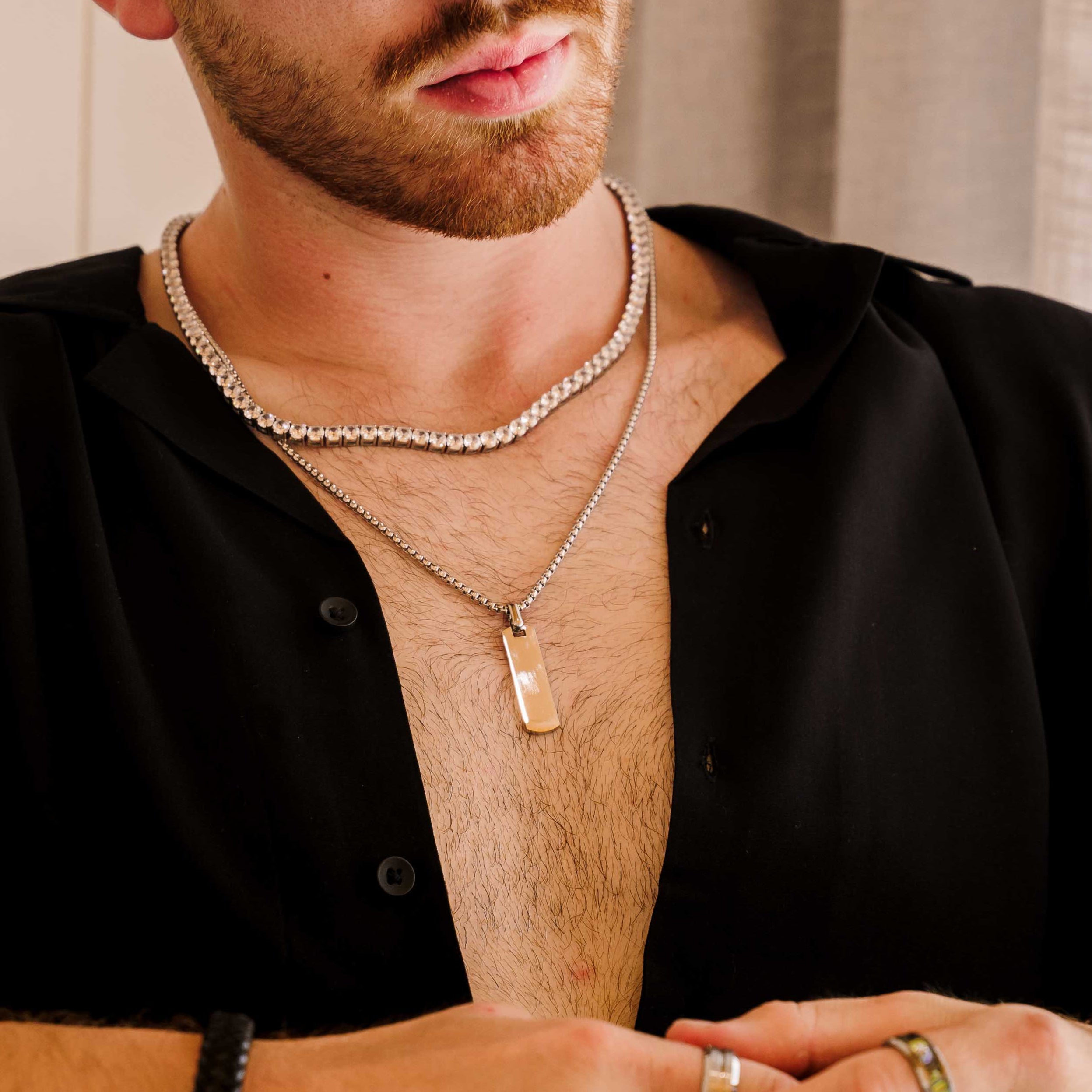 Tennis Chain Necklace (Silver)