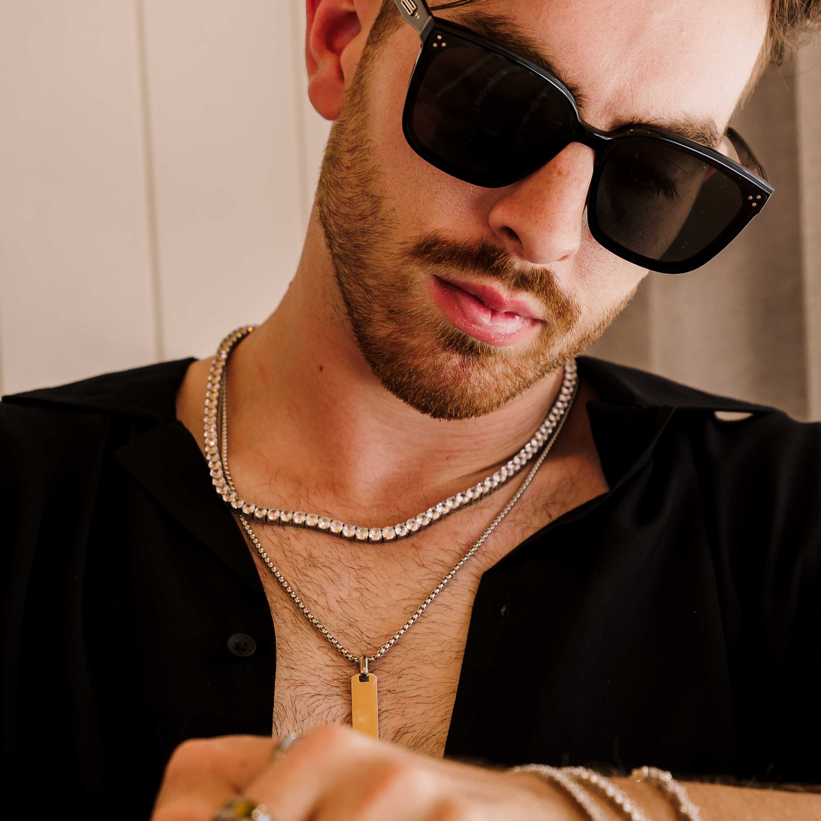 Tennis Chain Necklace (Silver)