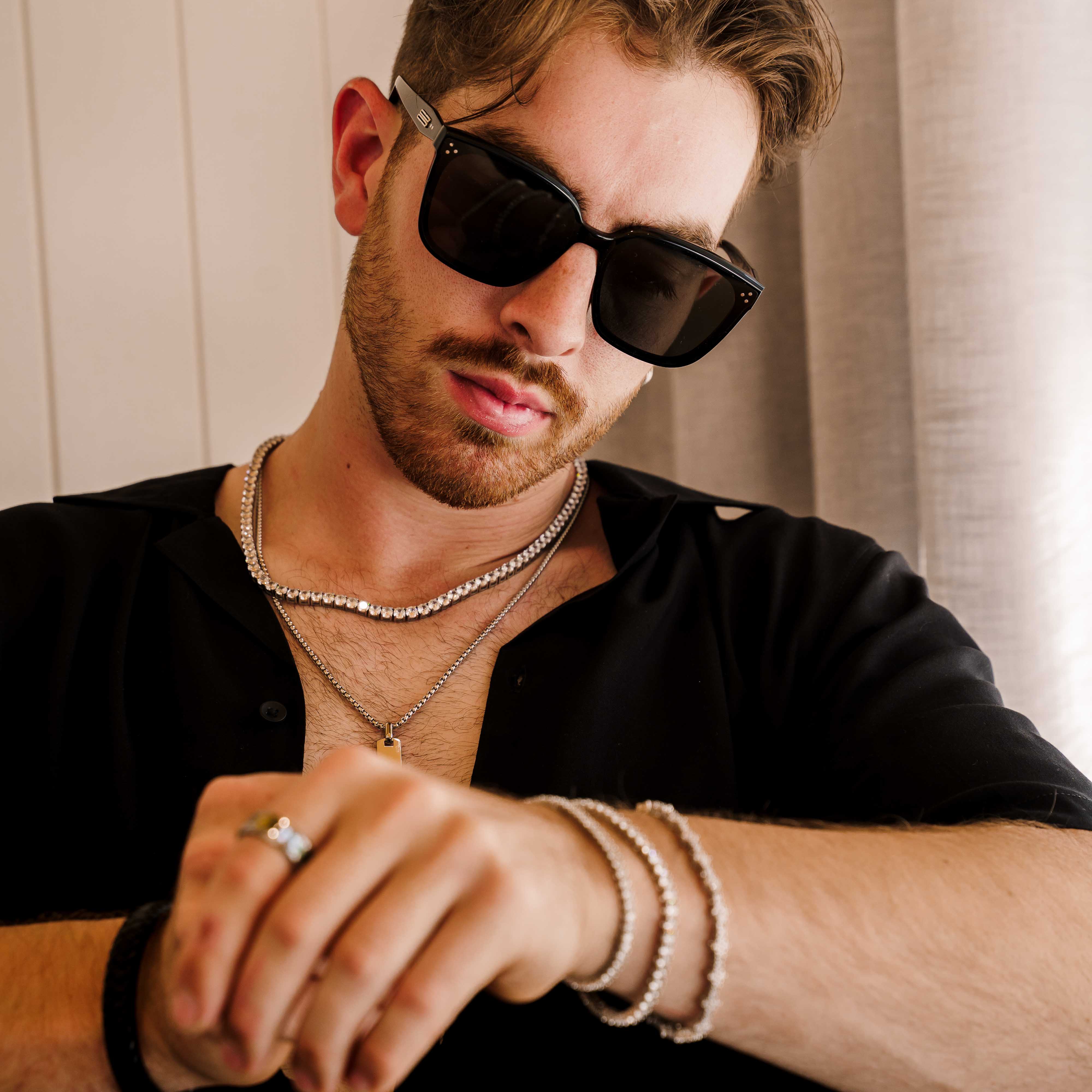 Tennis Chain Necklace (Silver)