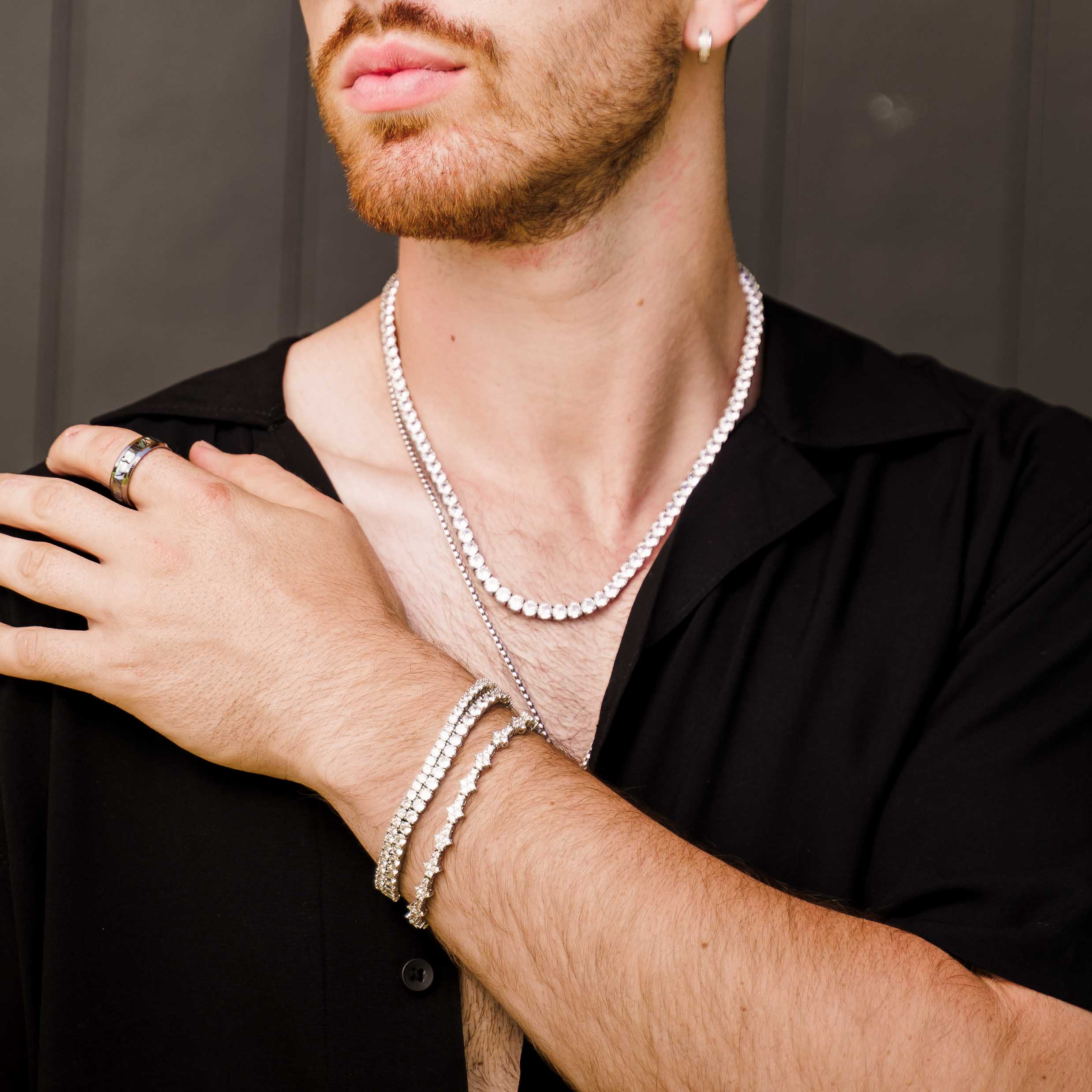 Tennis Chain Necklace (Silver)