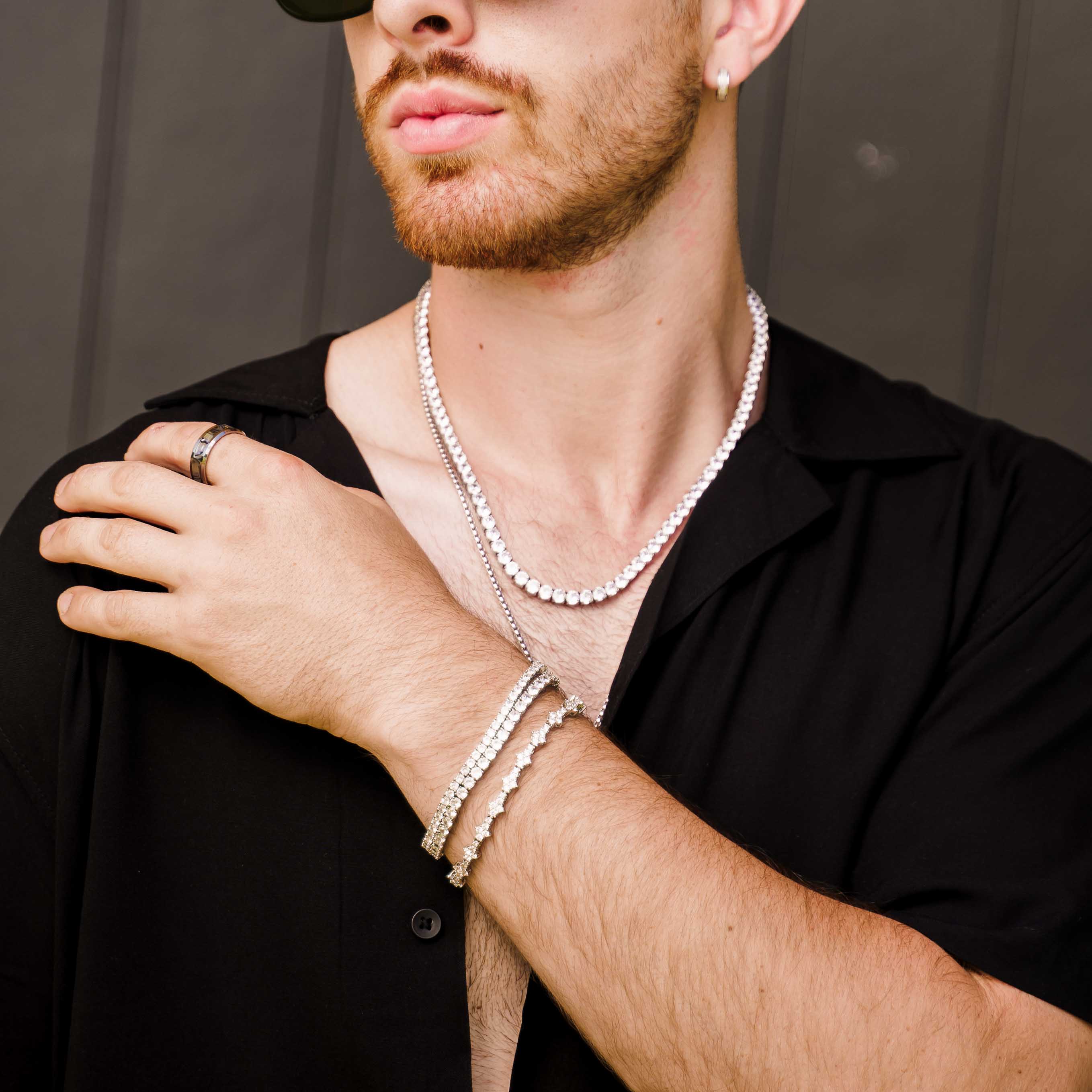 Tennis Chain Necklace (Silver)