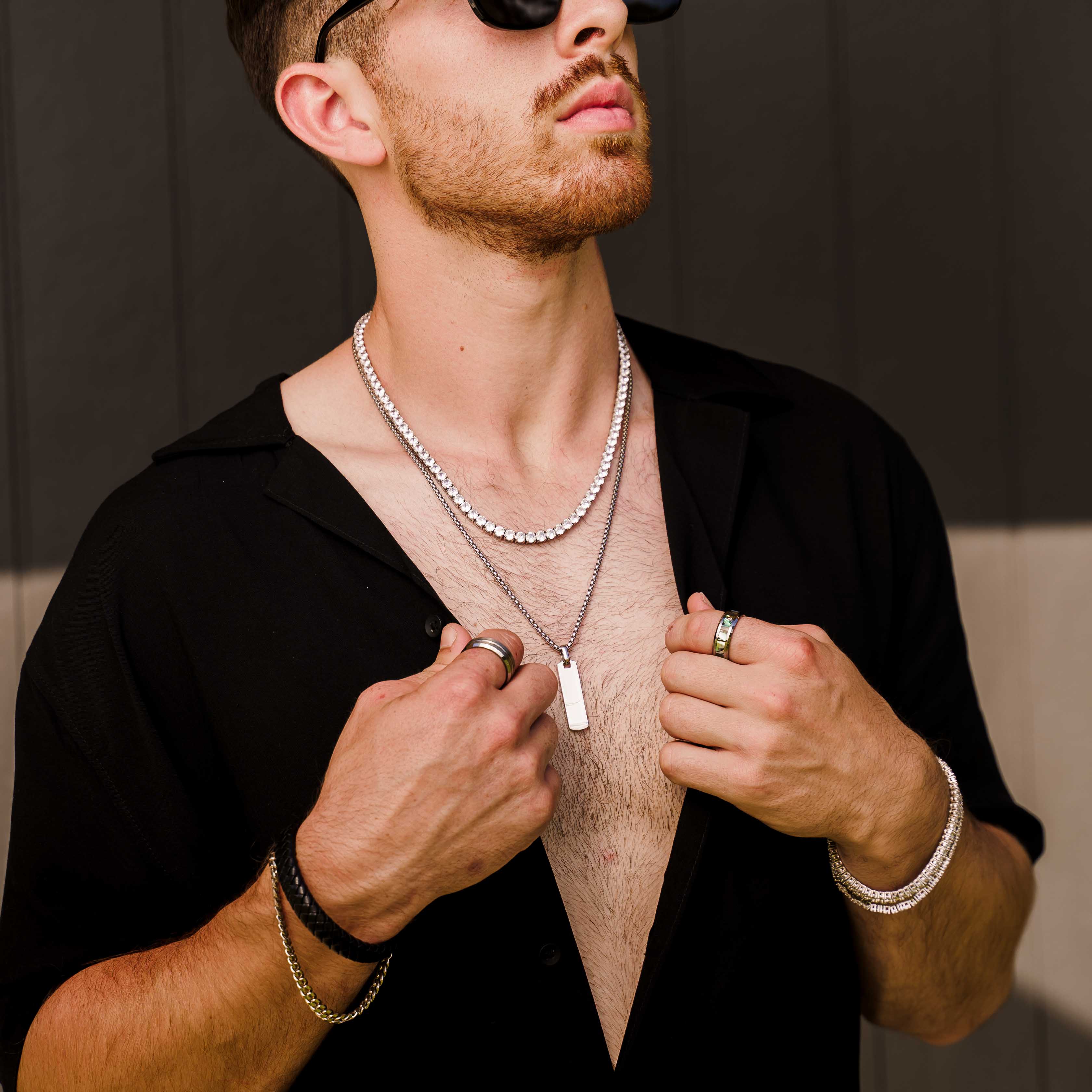 The Whirlwind - Silver Abalone Tungsten Ring