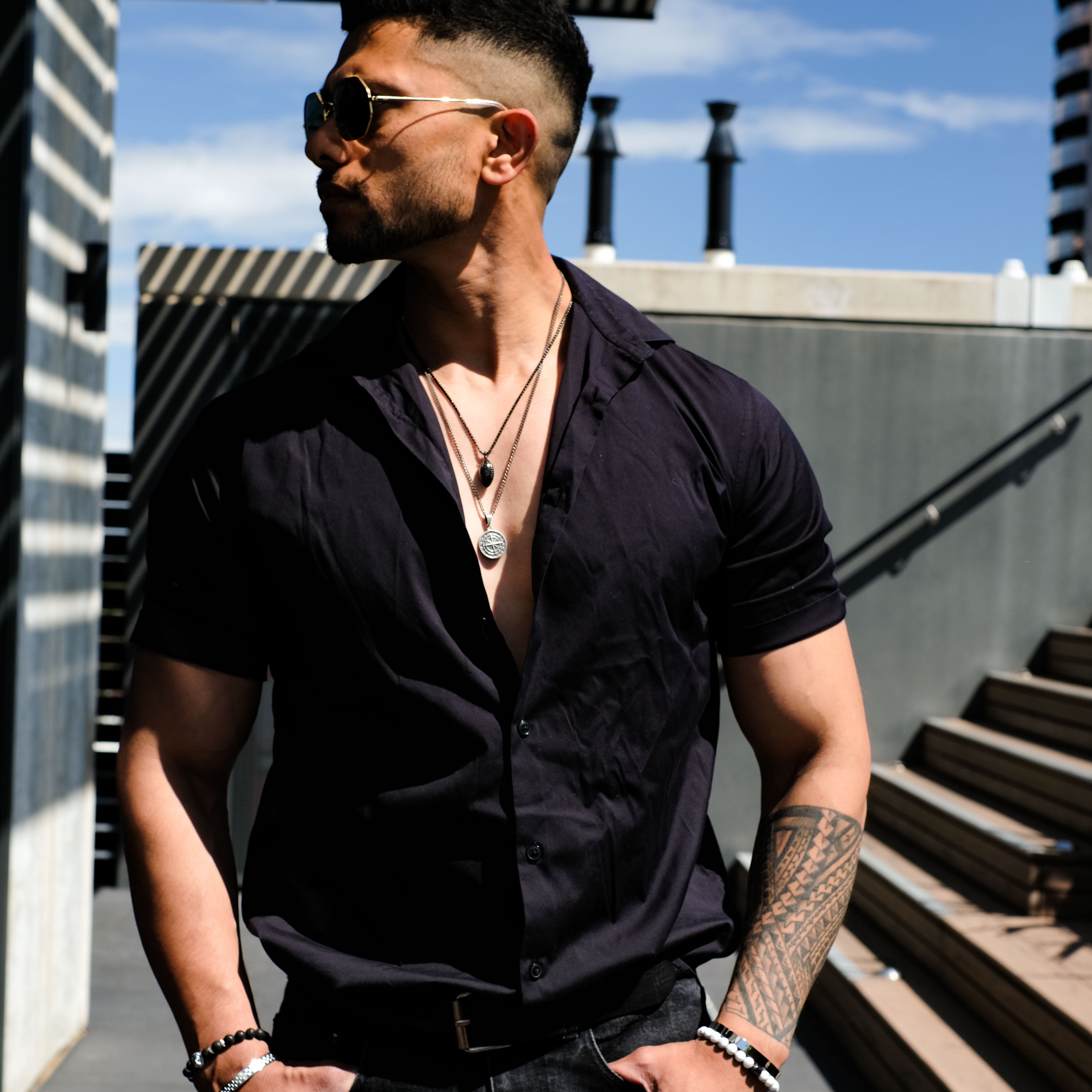 Football AFL Pendant Necklace (Black)