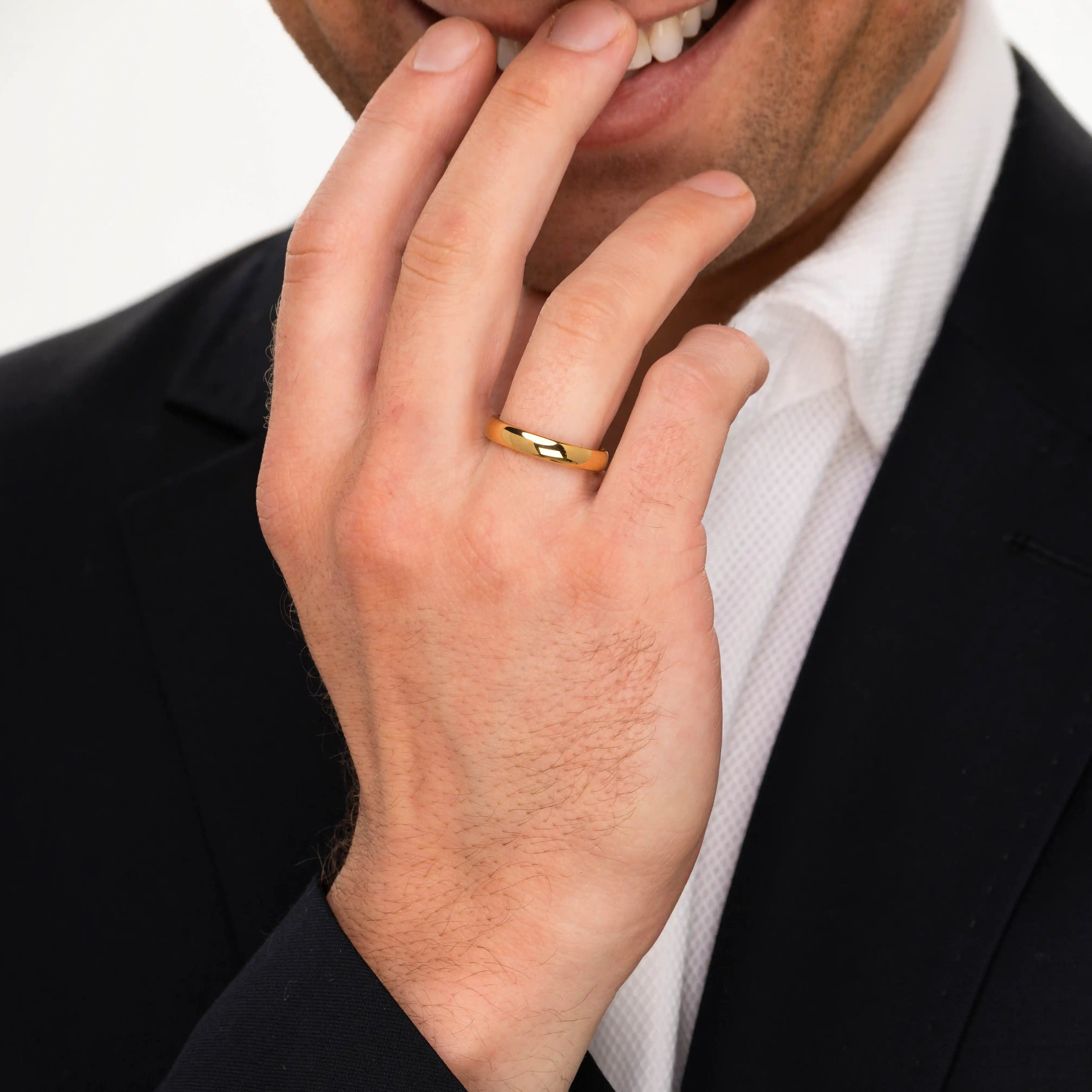 The Connection - Women's Silver 4mm Tungsten Gloss Finish Curved Ring