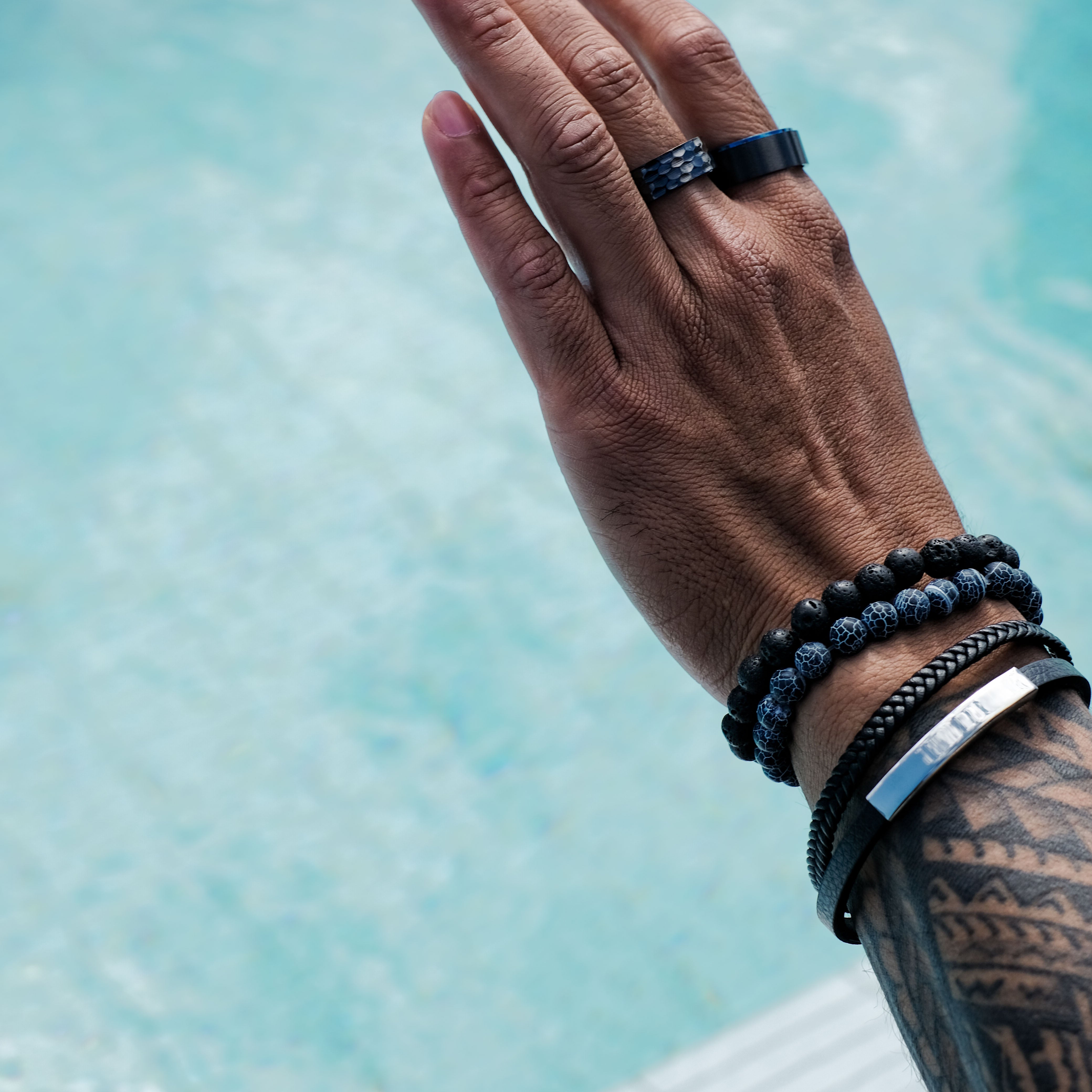 The Titan - Hammered Titanium Ring