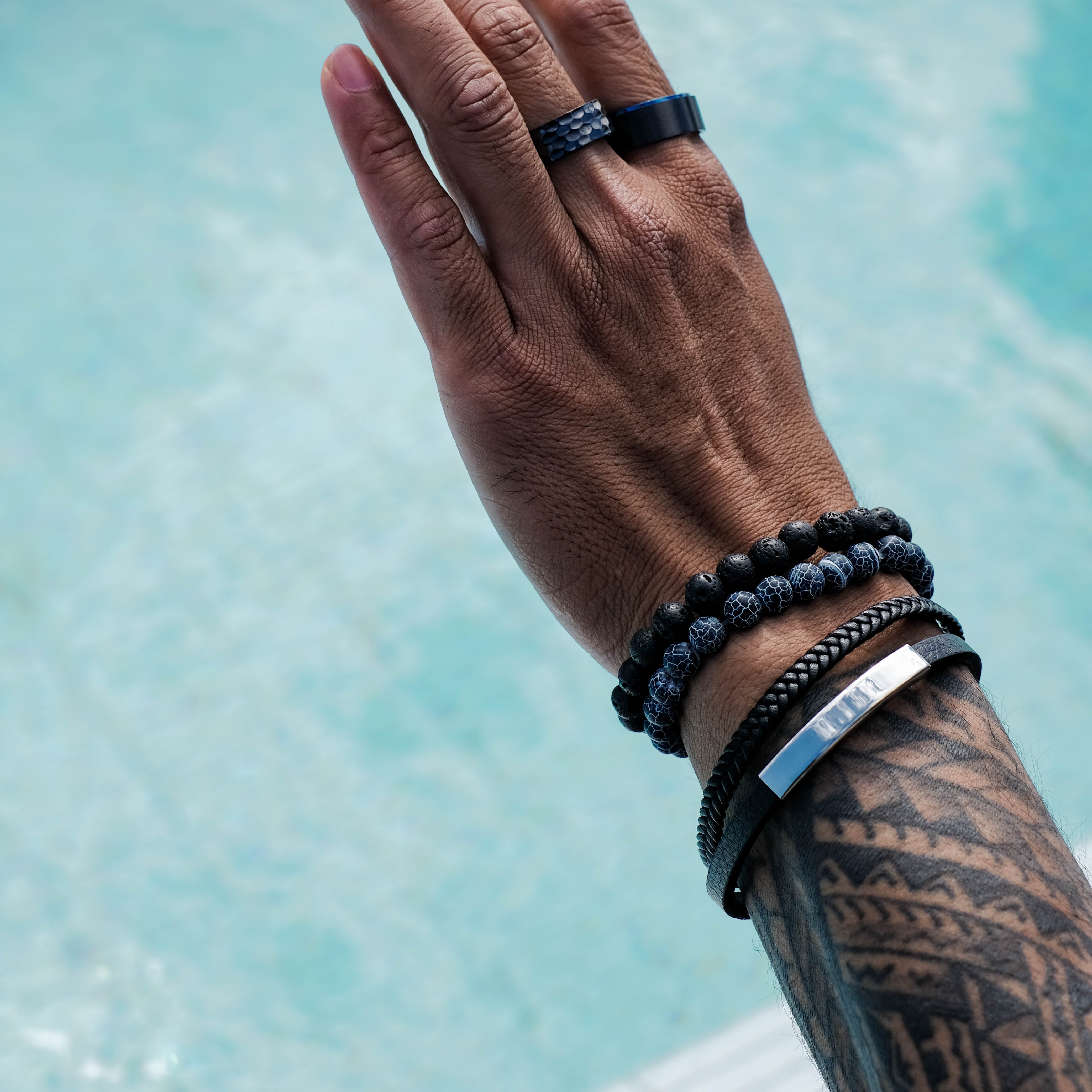 The Titan - Hammered Titanium Ring