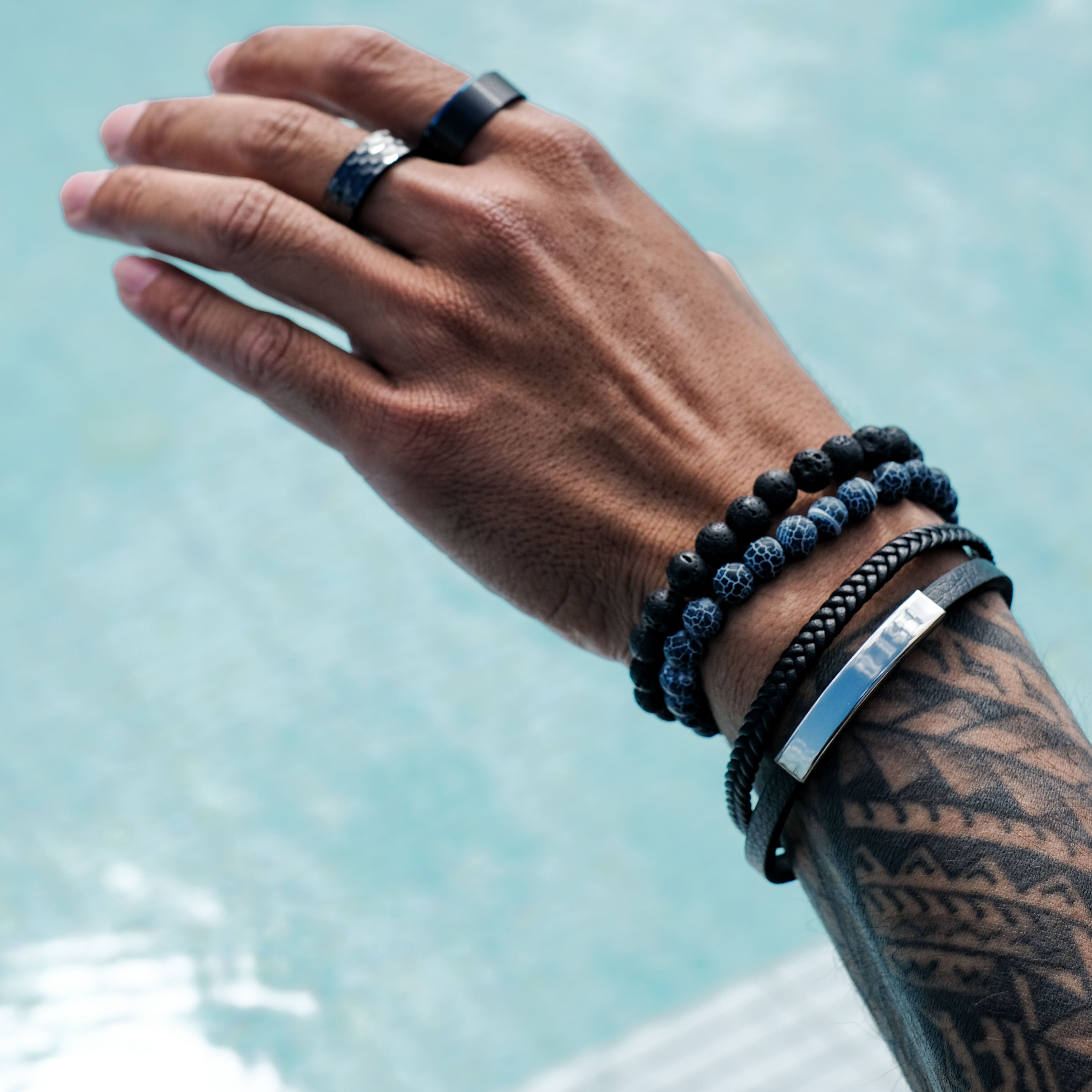 The Titan - Hammered Titanium Ring