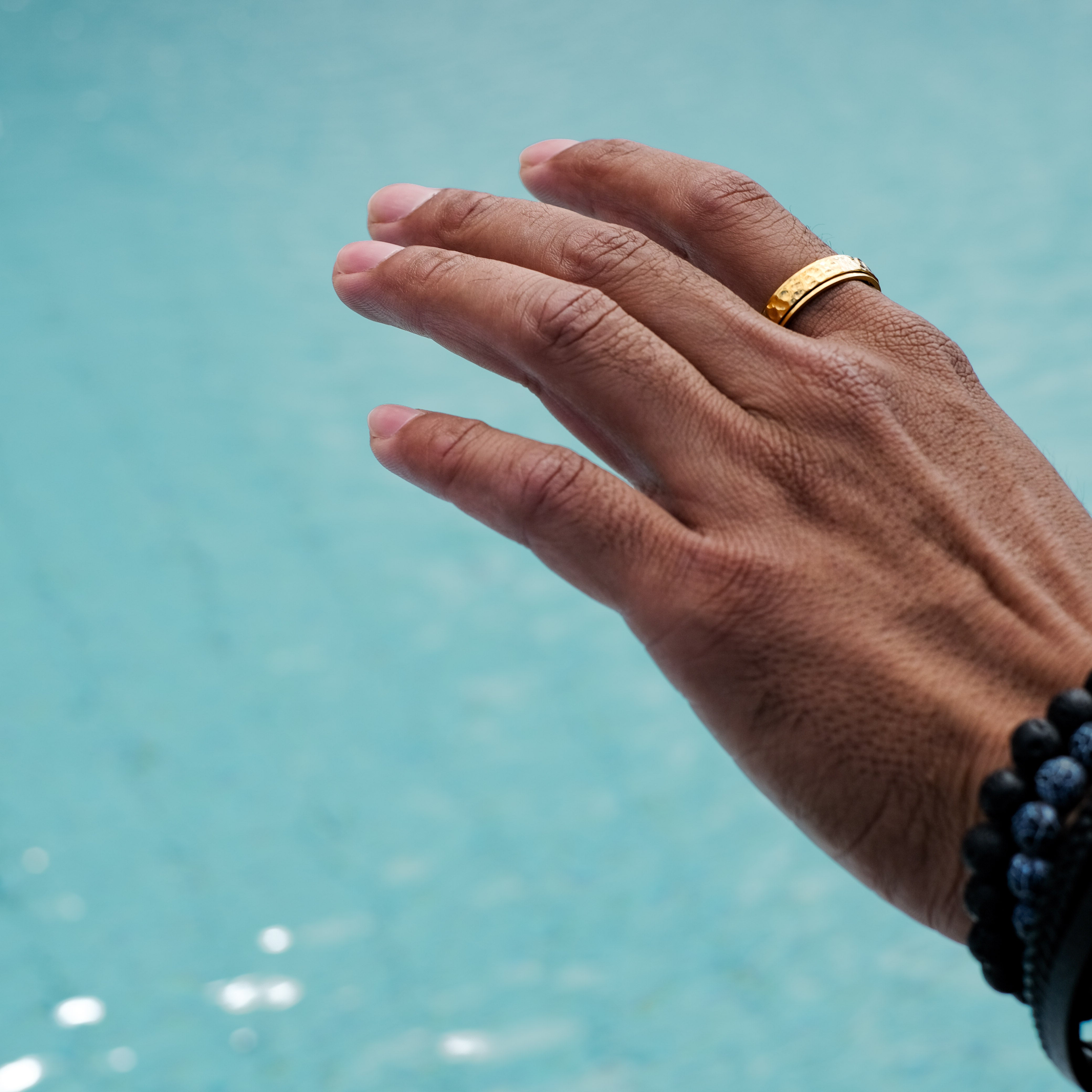 The Prodigy - Hammered Titanium Ring