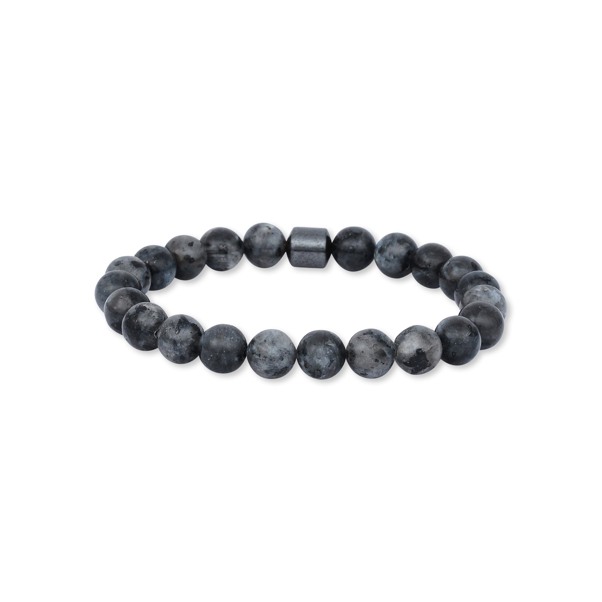8mm Grey Marble Hematite Bracelet