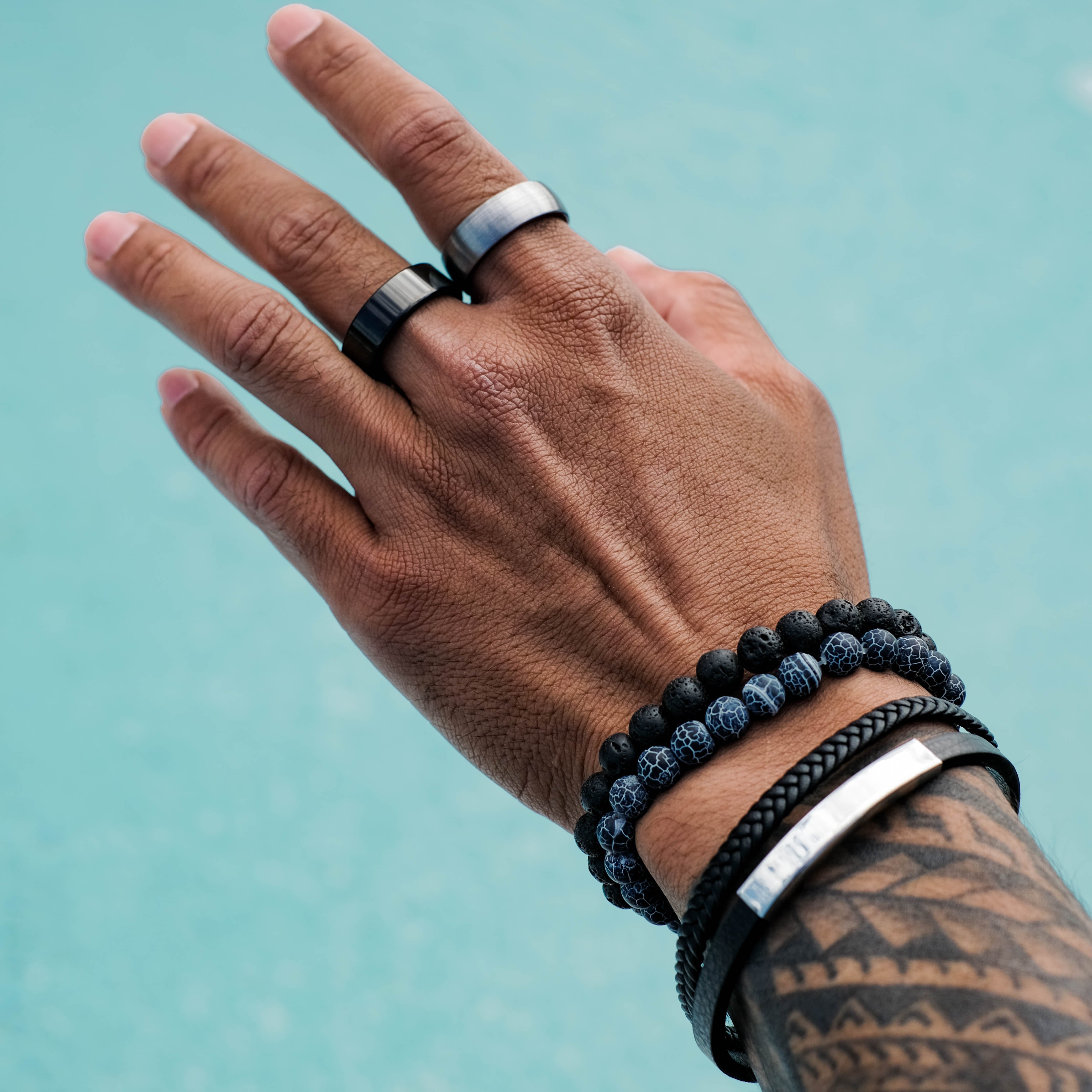 The Noble - Silver Brushed Tungsten Koa Wood Ring