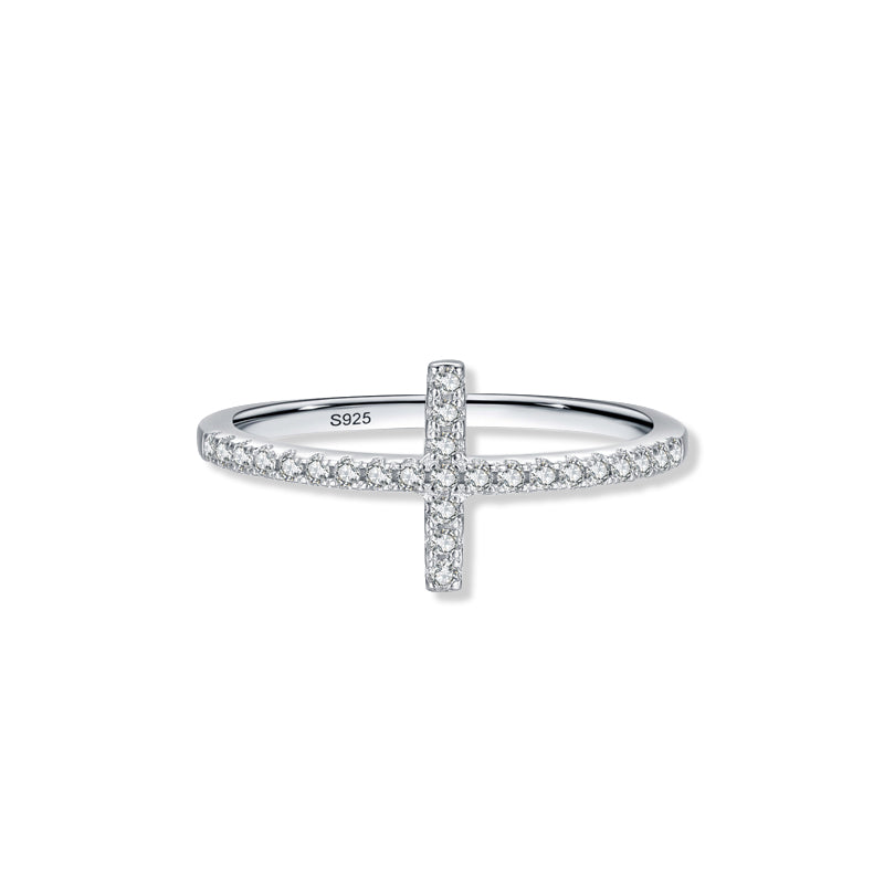 The Eleanor - Women's Cross Sapphire Engagement Wedding Ring